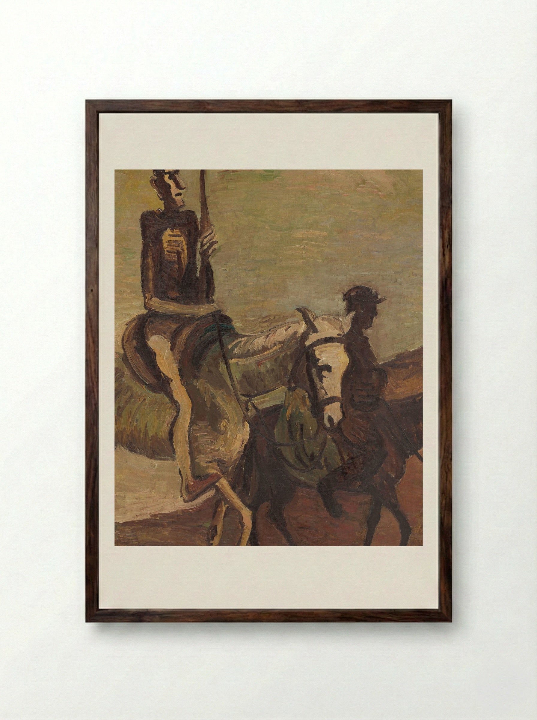 Don Quixote and Sancho Panza - Cyprián Majerník - Framed Print Dark Wood