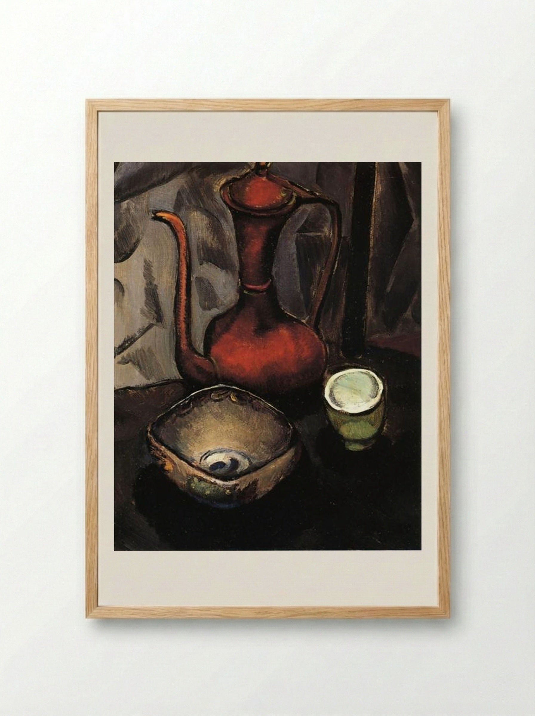 Still Life with Red Tea Kettle - Man Ray - Framed Print Wood