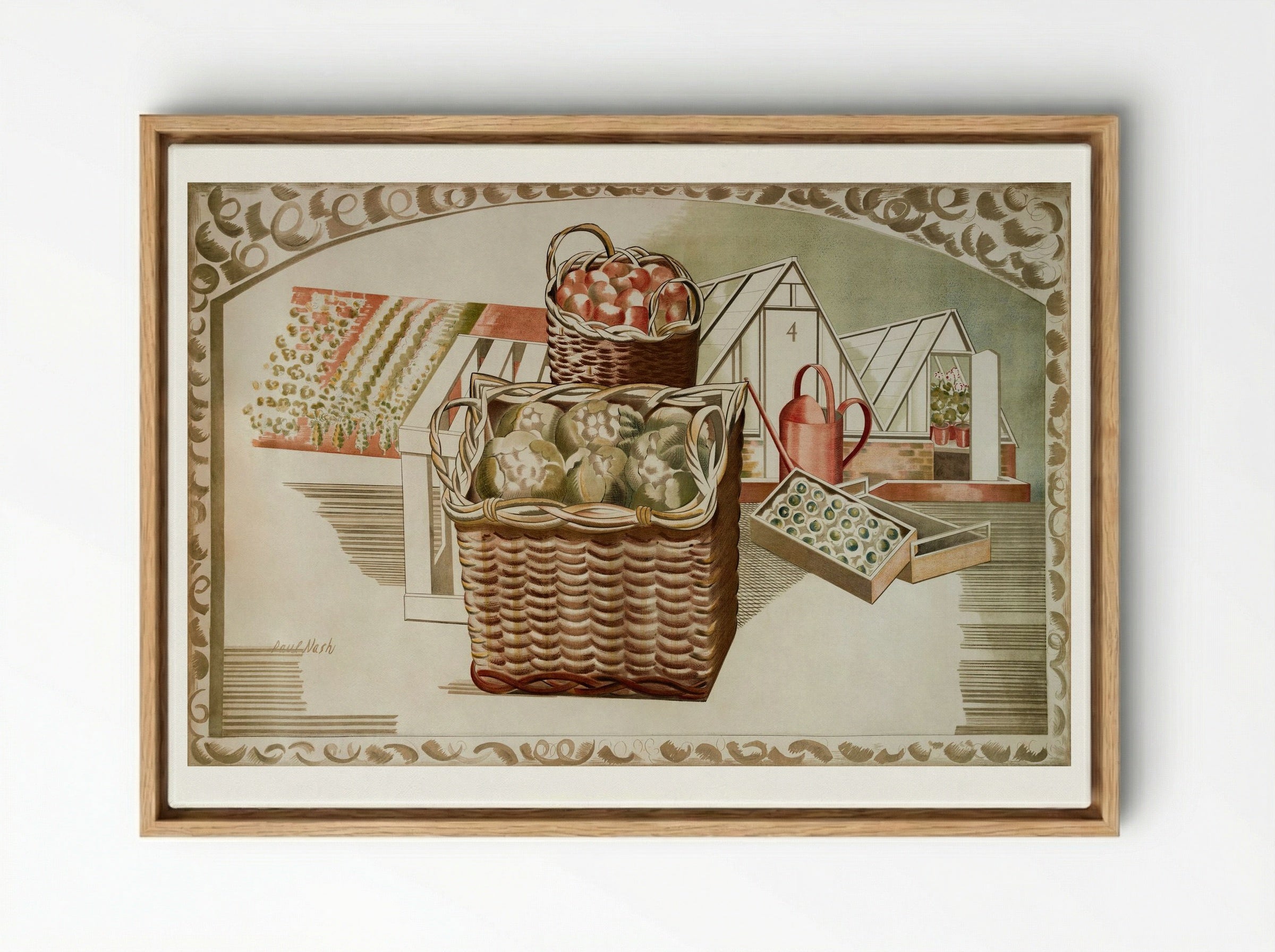 Fruit Gardens and Orchard - Paul Nash - Framed Canvas Wood