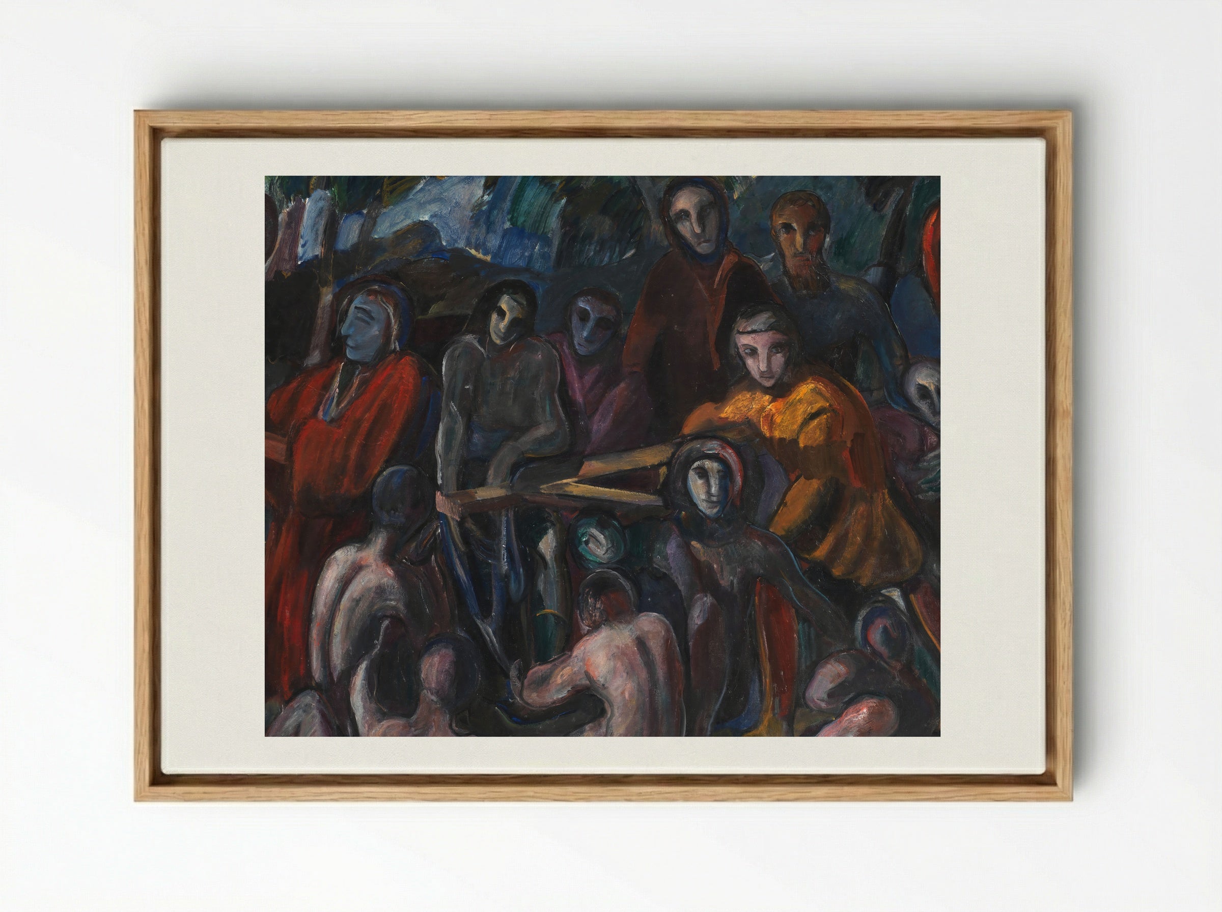 The Road to Golgotha - Jens Adolf Jerichau - Framed Canvas Wood