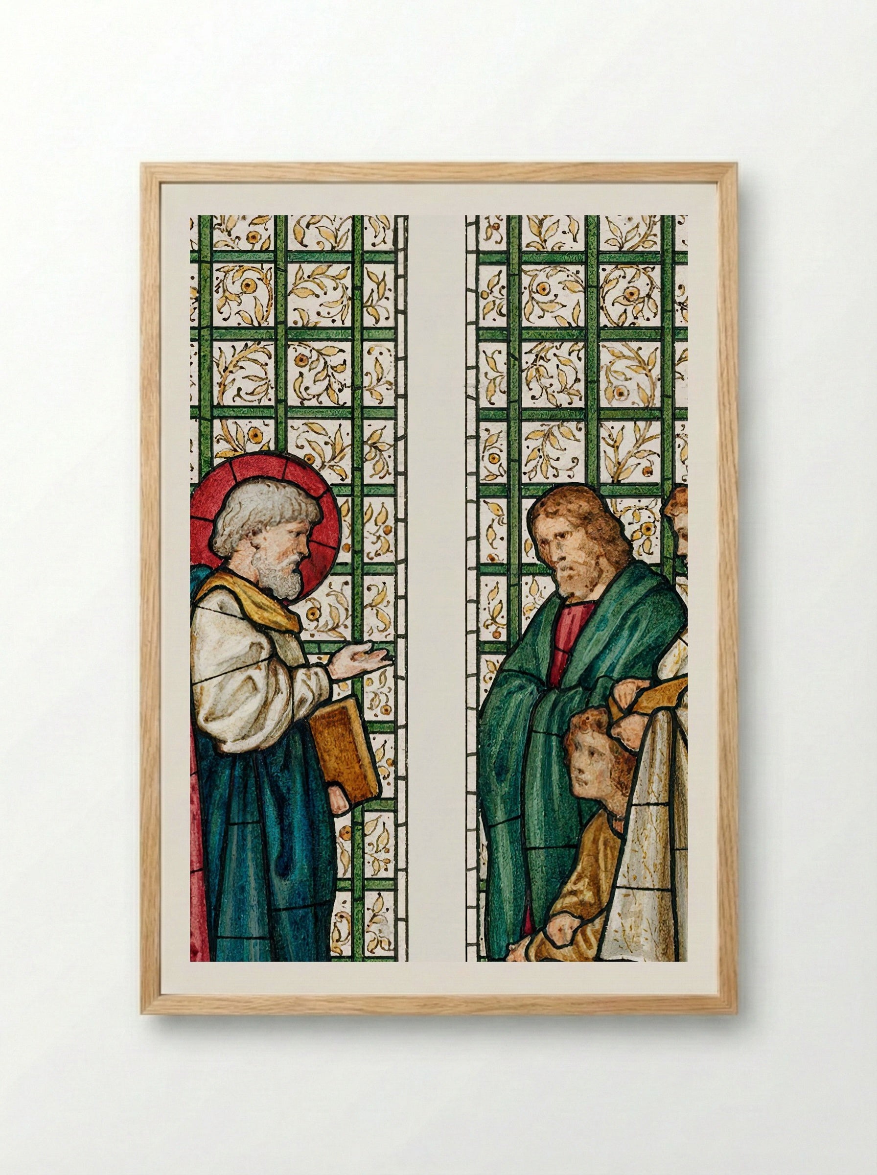 Design for Stained Glass Window, St. Paul's Church, Boston, MA - Edward Burne-Jones - Framed Print Wood