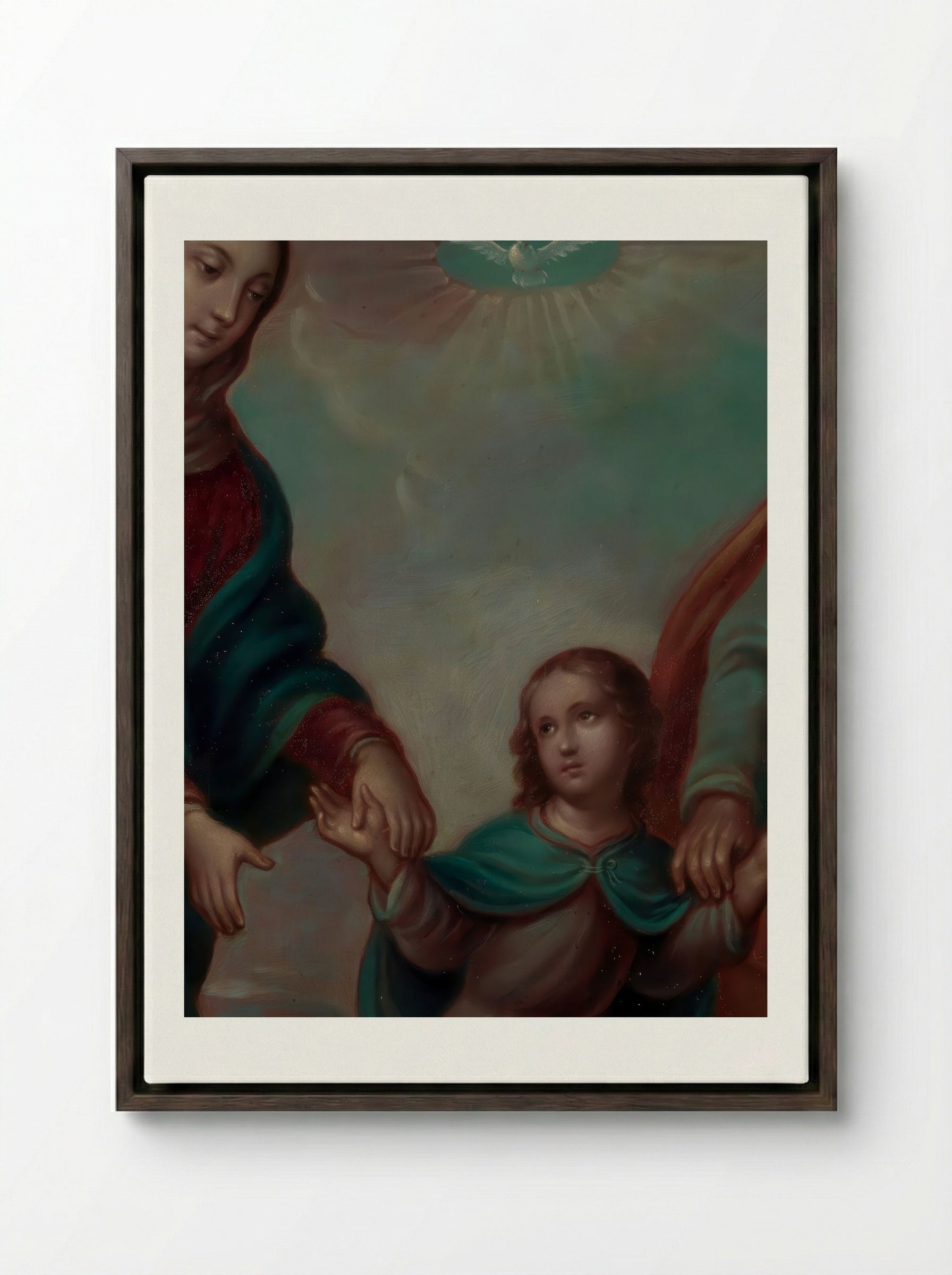 The Return of the Holy Family from Egypt - Nicolás Enríquez - Framed Canvas Dark Wood