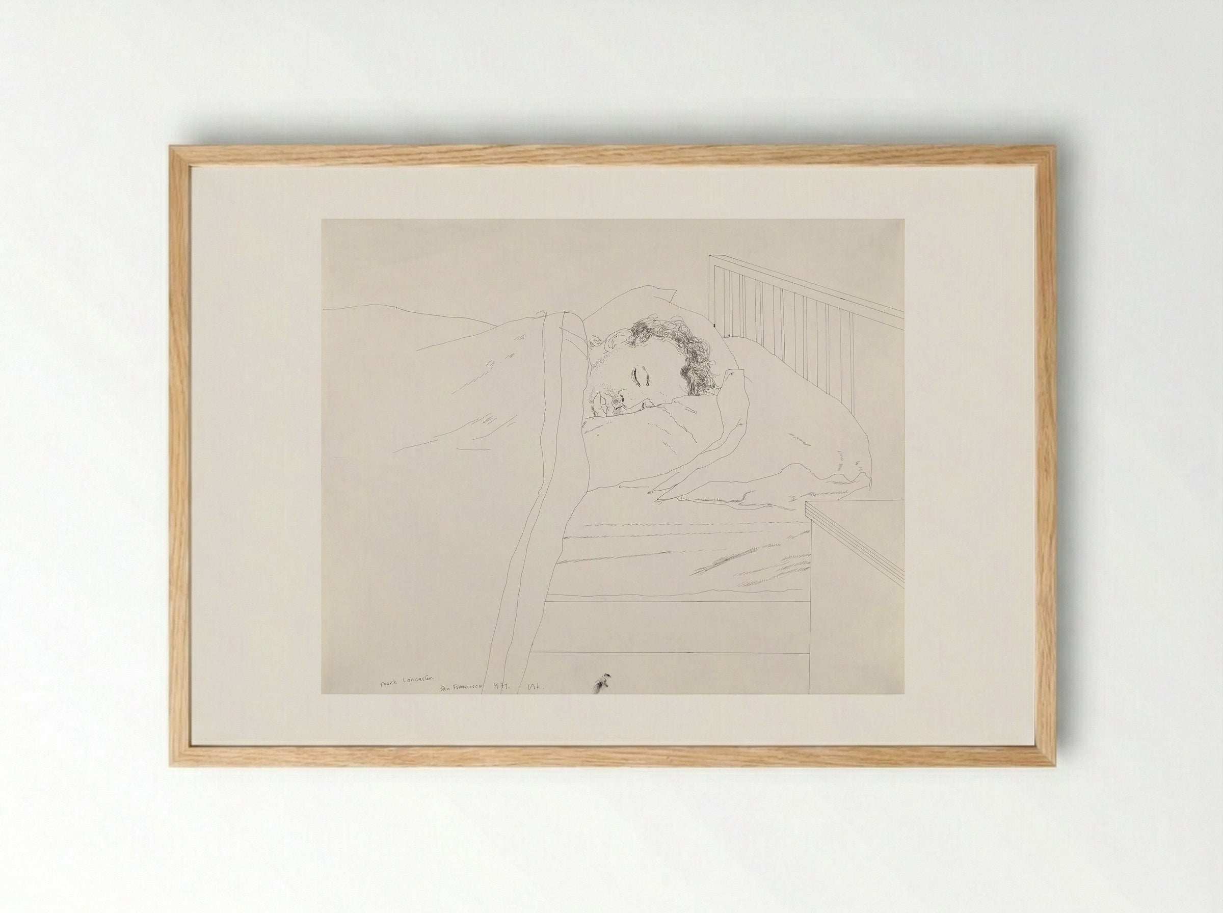 Mark Lancaster Asleep - David Hockney - Framed Print Wood