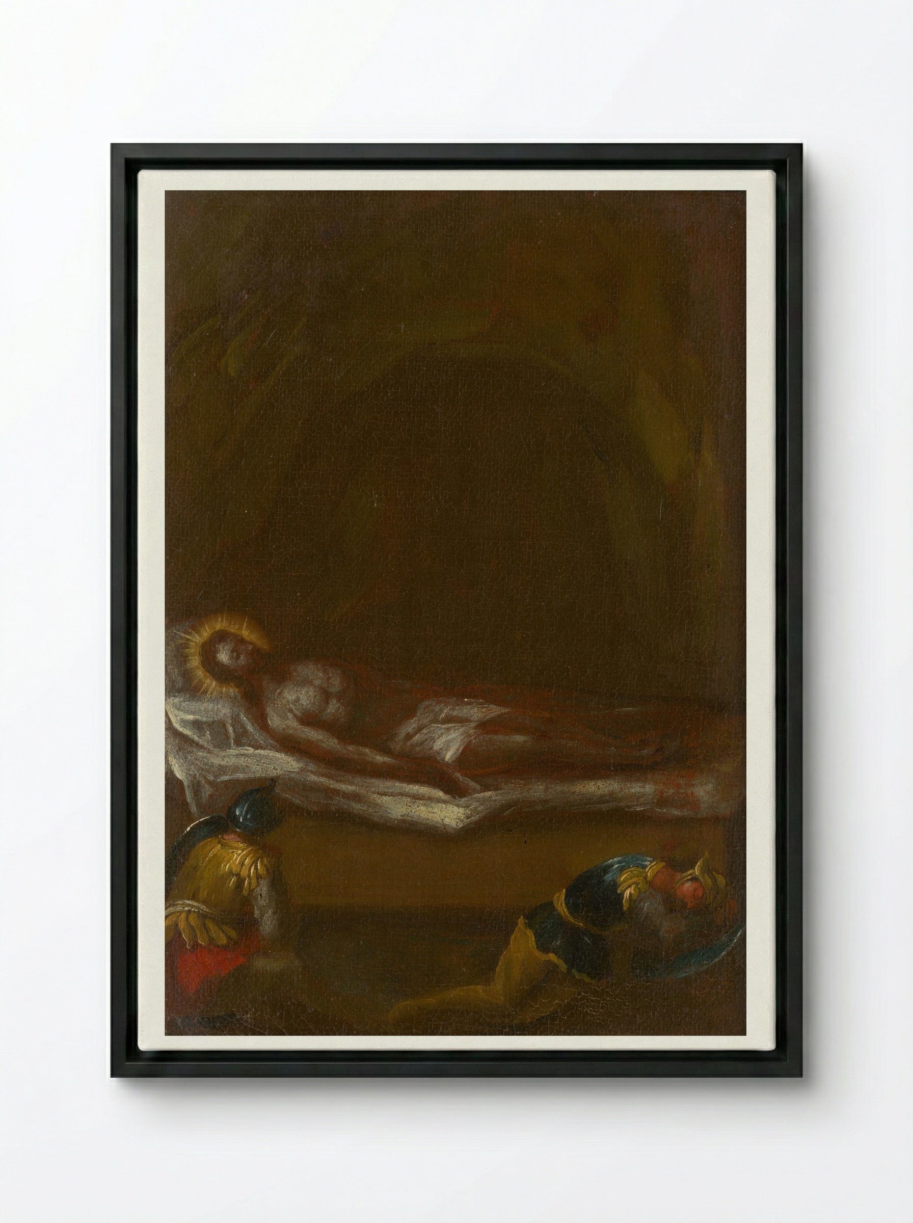 Jesus is Laid in the Tomb - Fine Art Print - Framed Canvas Black