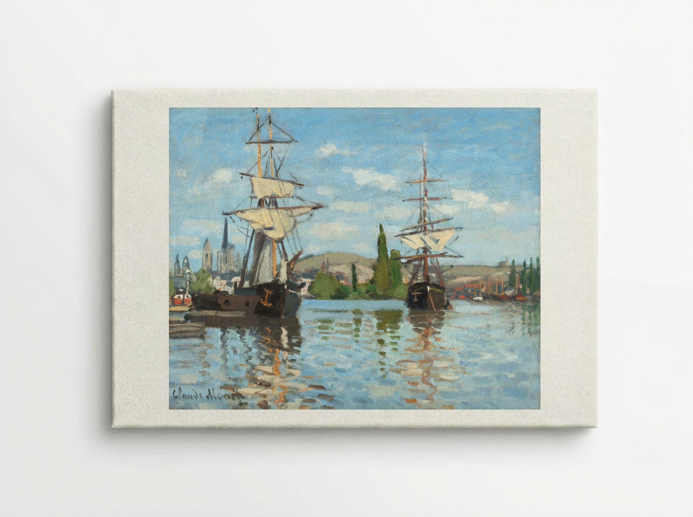 Ships Riding on the Seine at Rouen - Claude Monet - Canvas