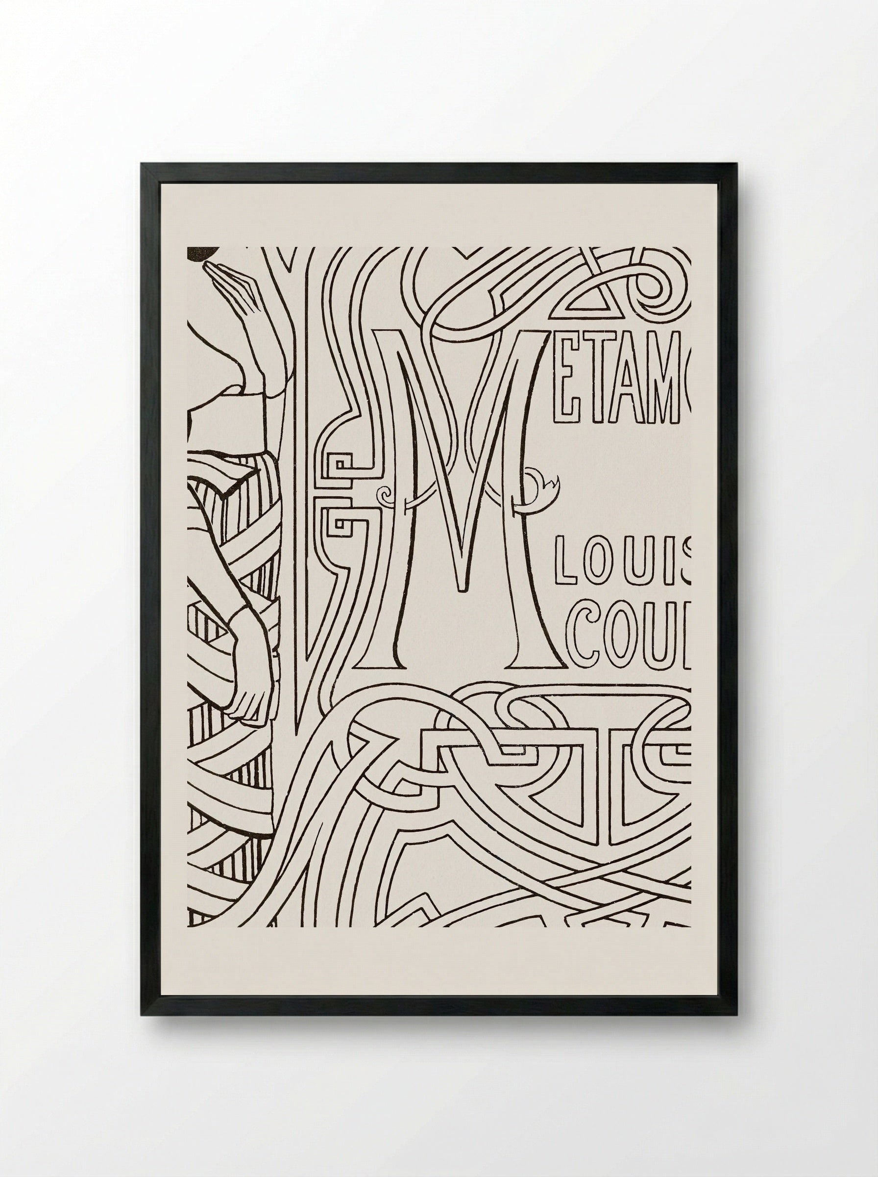 Book Binding Design for 'Metamorfoze' by Louis Couperus - Jan Toorop - Framed Print Black
