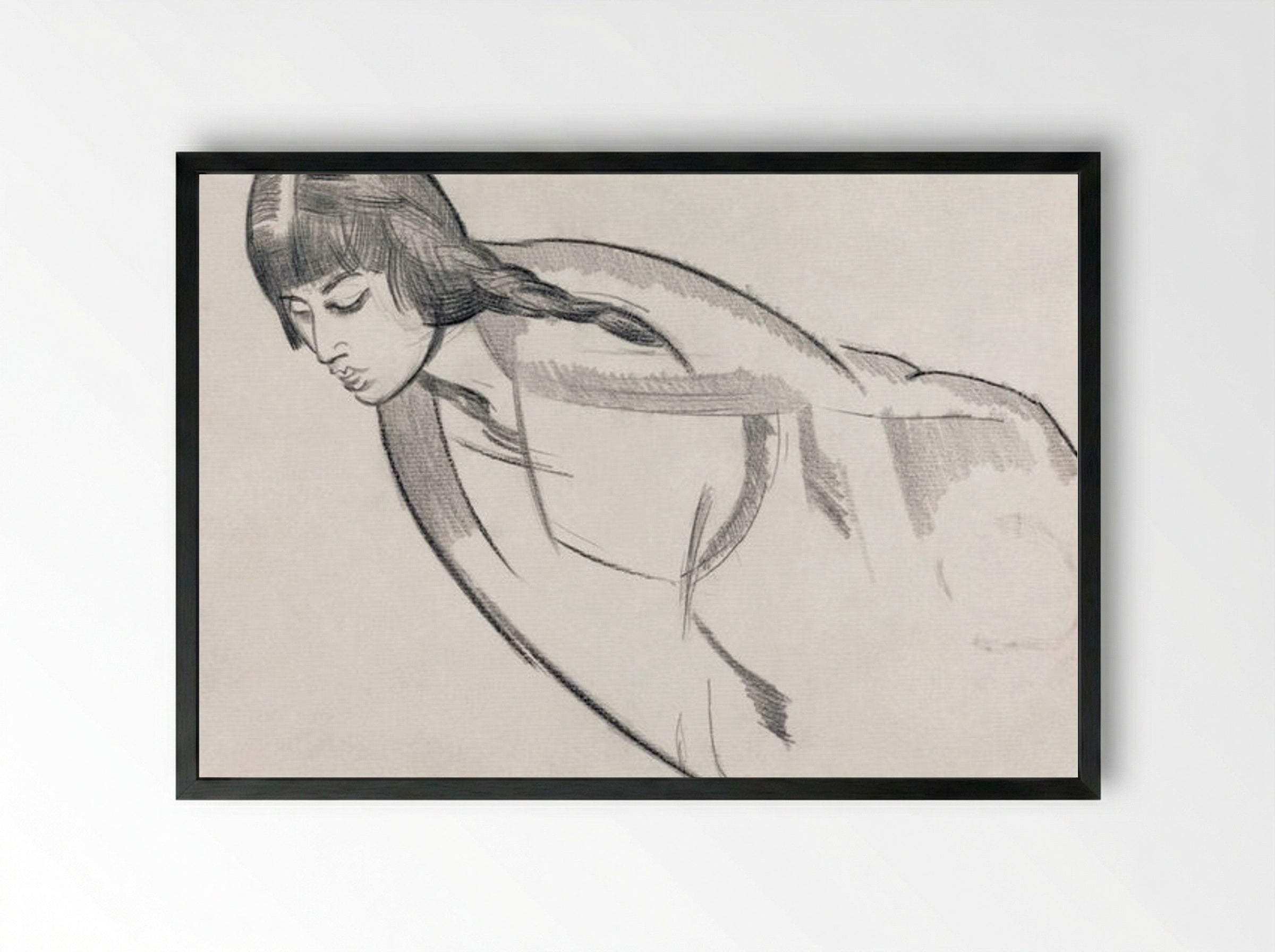 Study of Mrs. Nash - Paul Nash - Framed Print Black