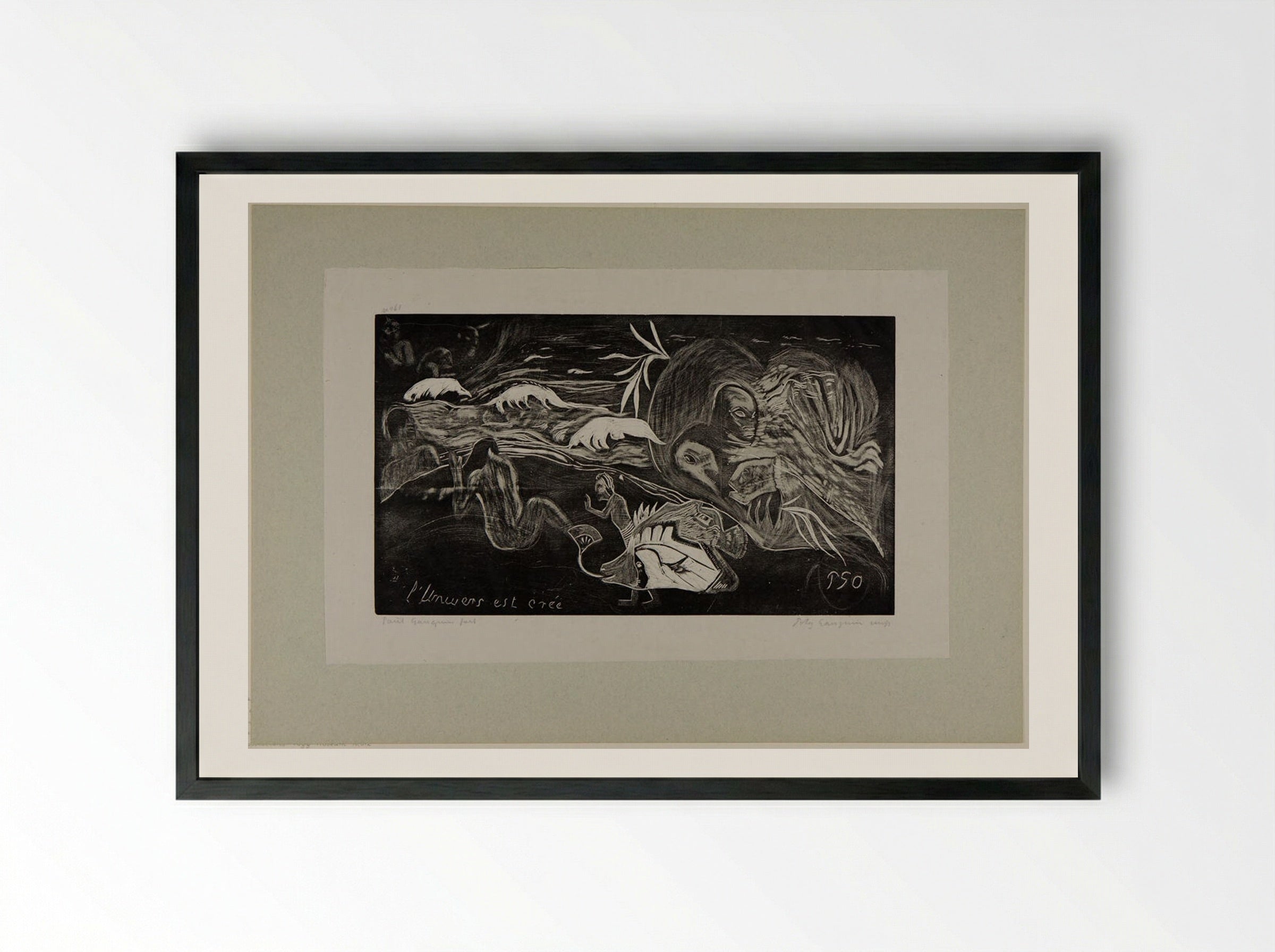 The Universe Is Created - Paul Gauguin - Framed Print Black