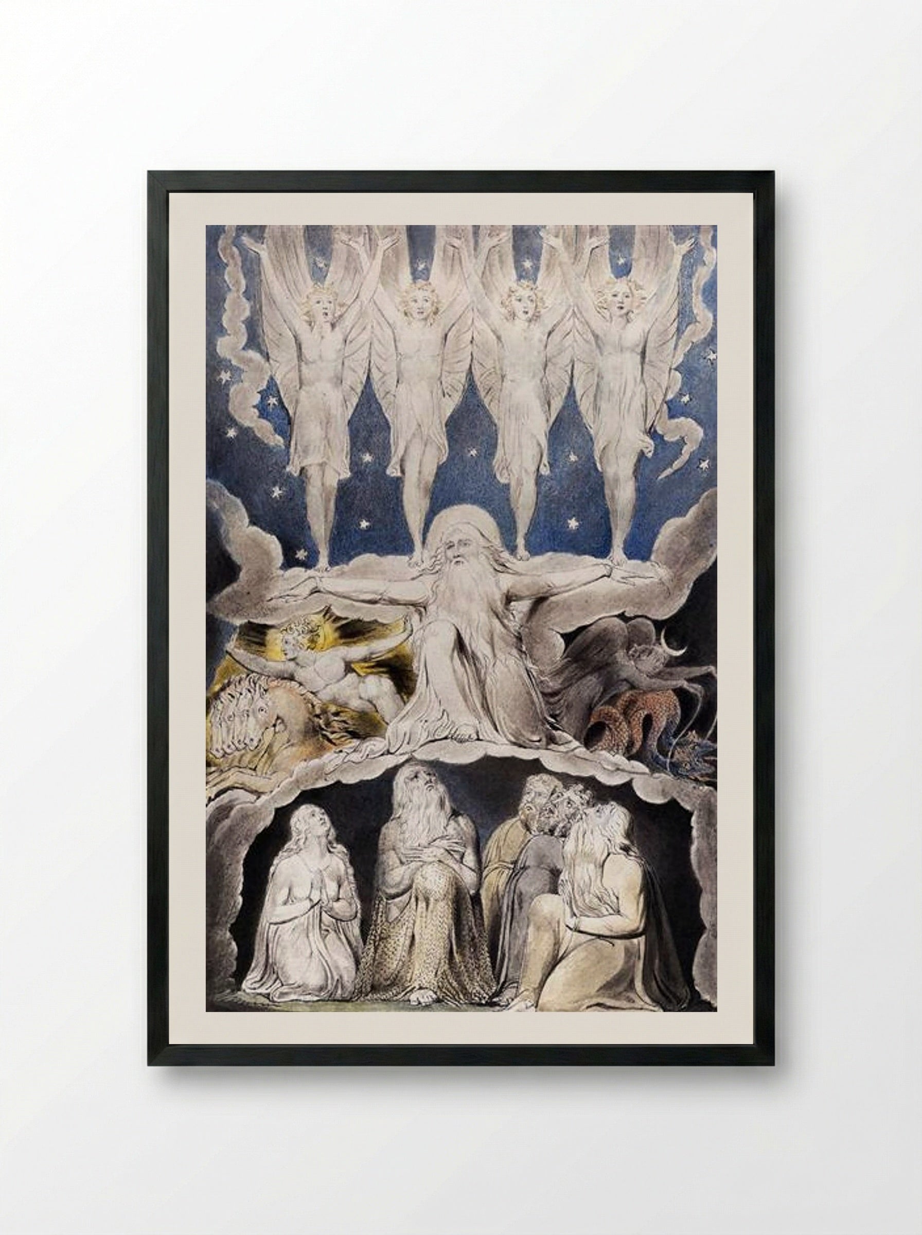 When the morning stars sang together - William Blake - Framed Print Black