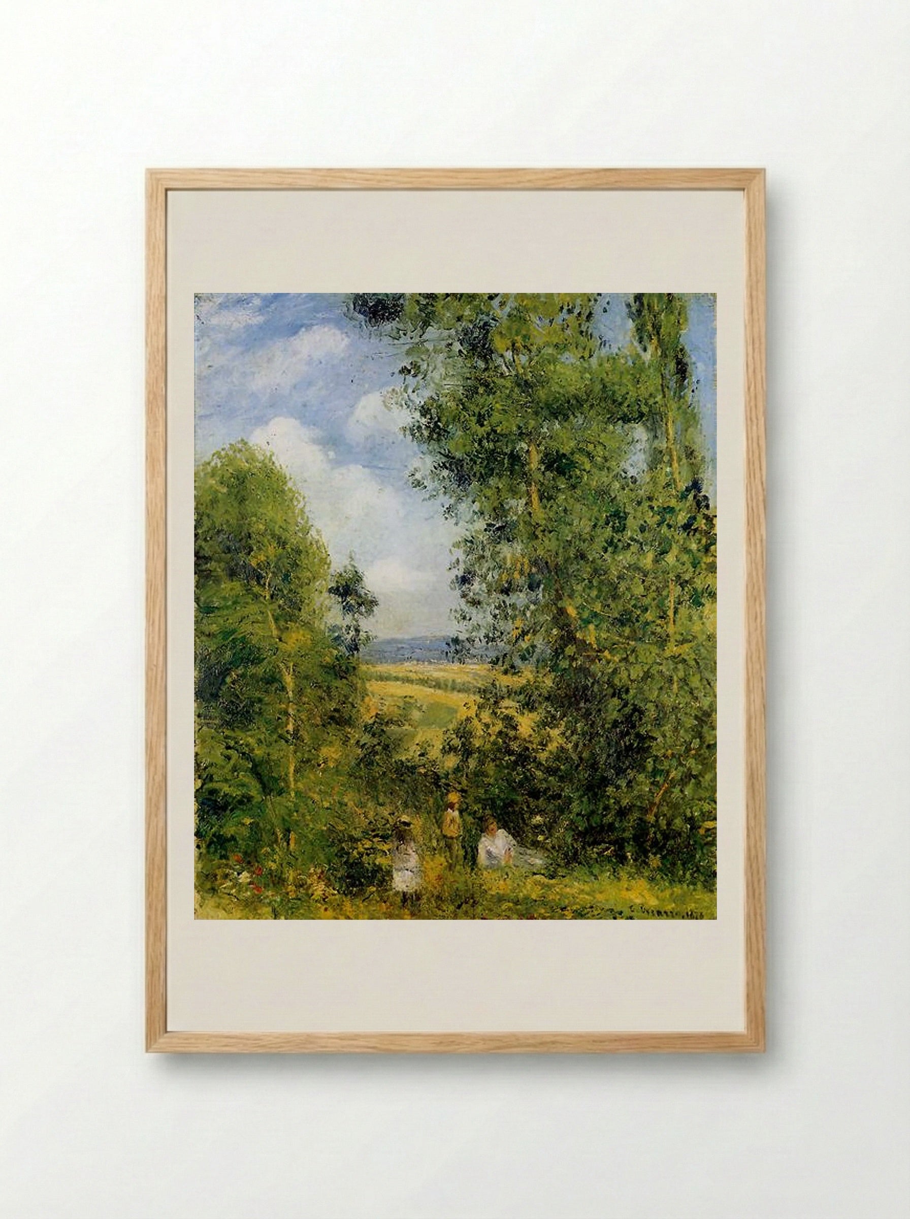 Resting in the Woods, Pontoise - Camille Pissarro - Framed Print Wood