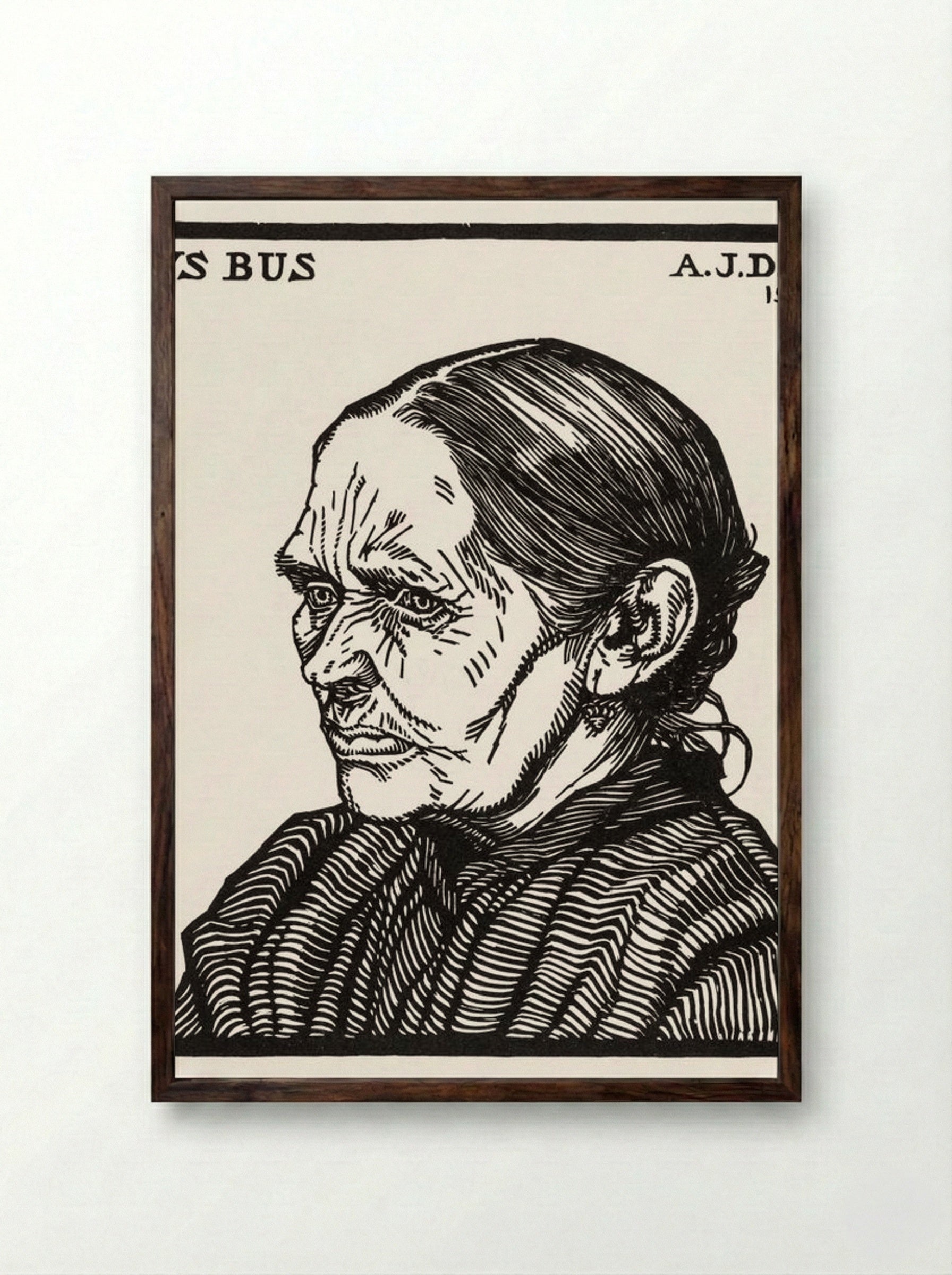 Portrait of Lijs Bus - Julie de Graag - Framed Print Dark Wood