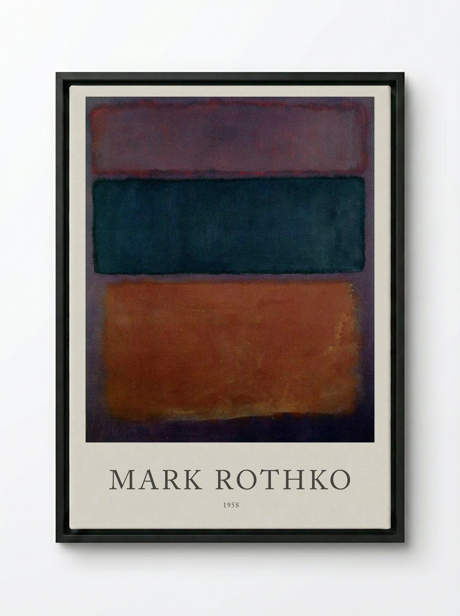 Untitled (Three Rectangles, 1958) - Mark Rothko - Framed Canvas Black