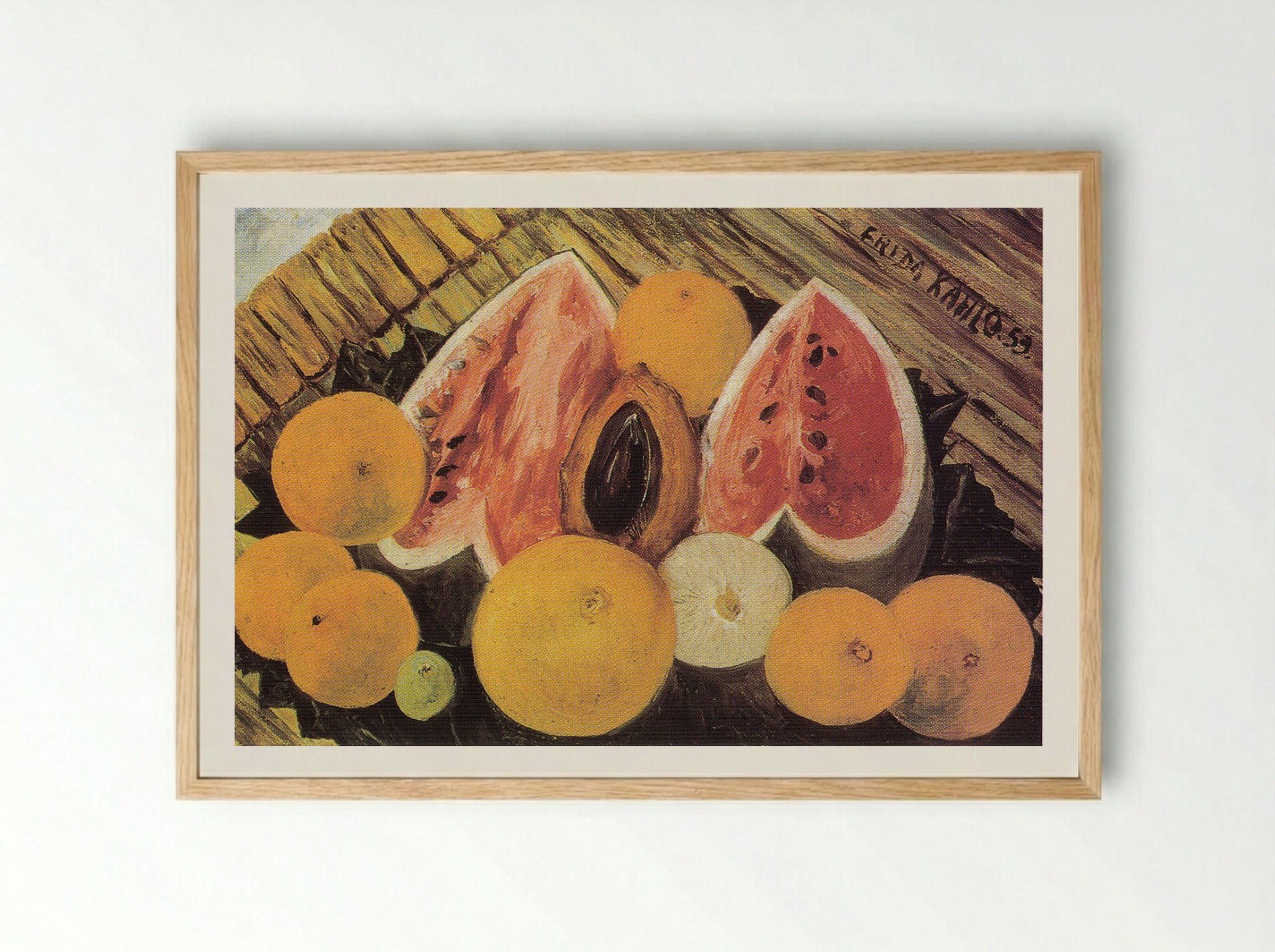 Still Life with Watermelons - Frida Kahlo - Framed Print Wood