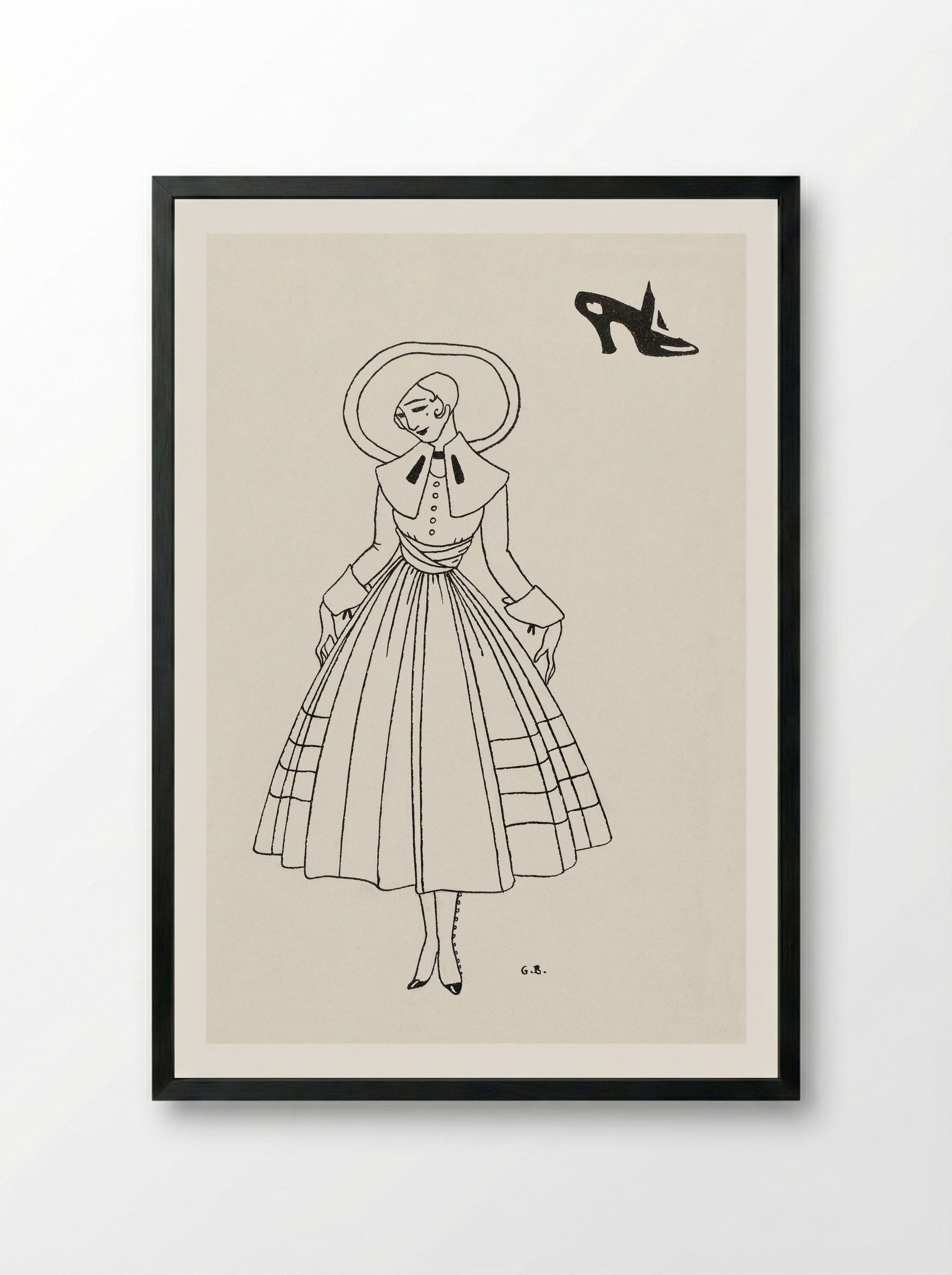 No. 8, 9, p. 26 from Gazette du Bon Ton - George Barbier - Framed Print Black