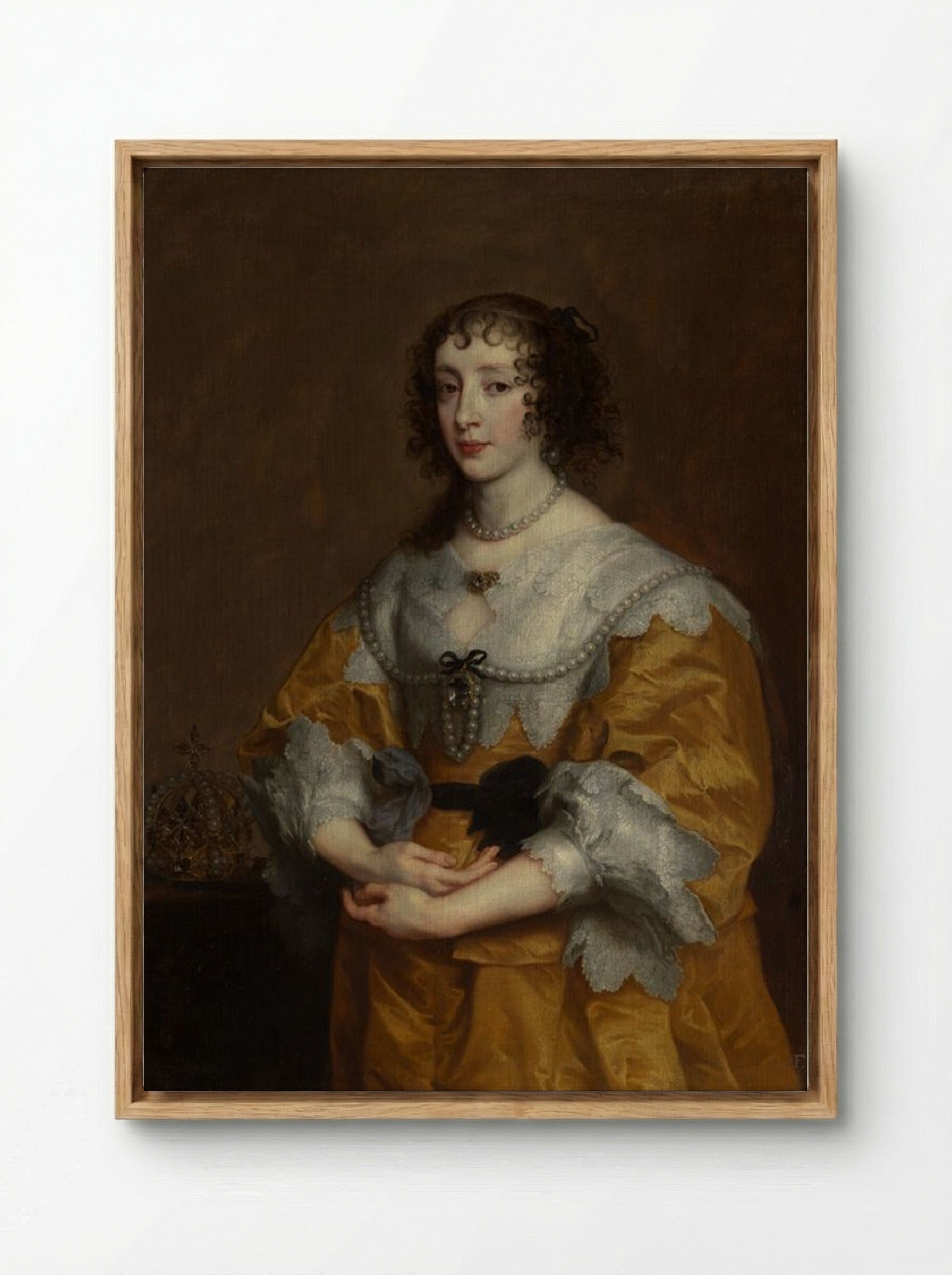 Queen Henrietta Maria - Anthony van Dyck - Framed Canvas Wood