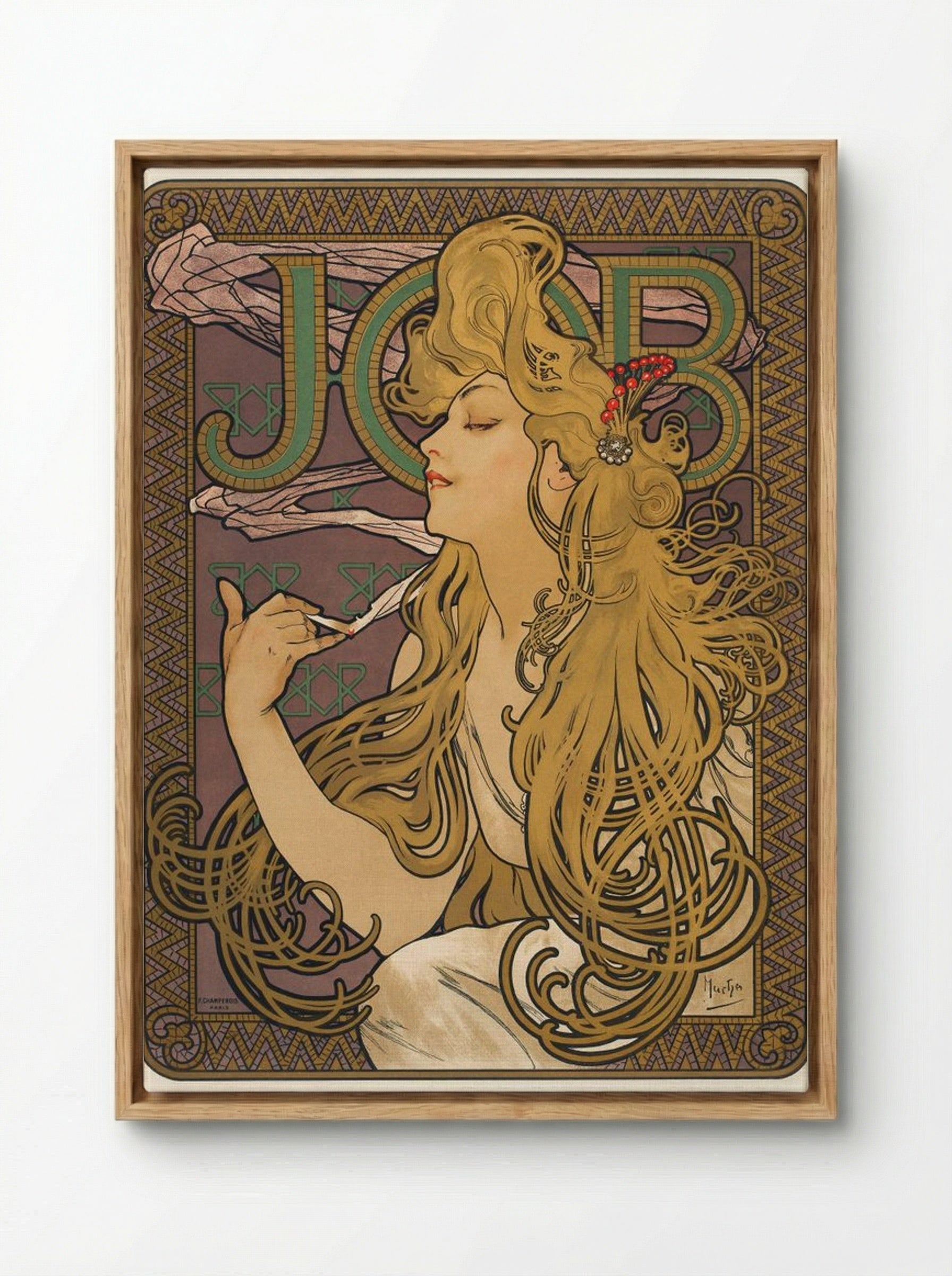Job - Alphonse Mucha - Framed Canvas Wood