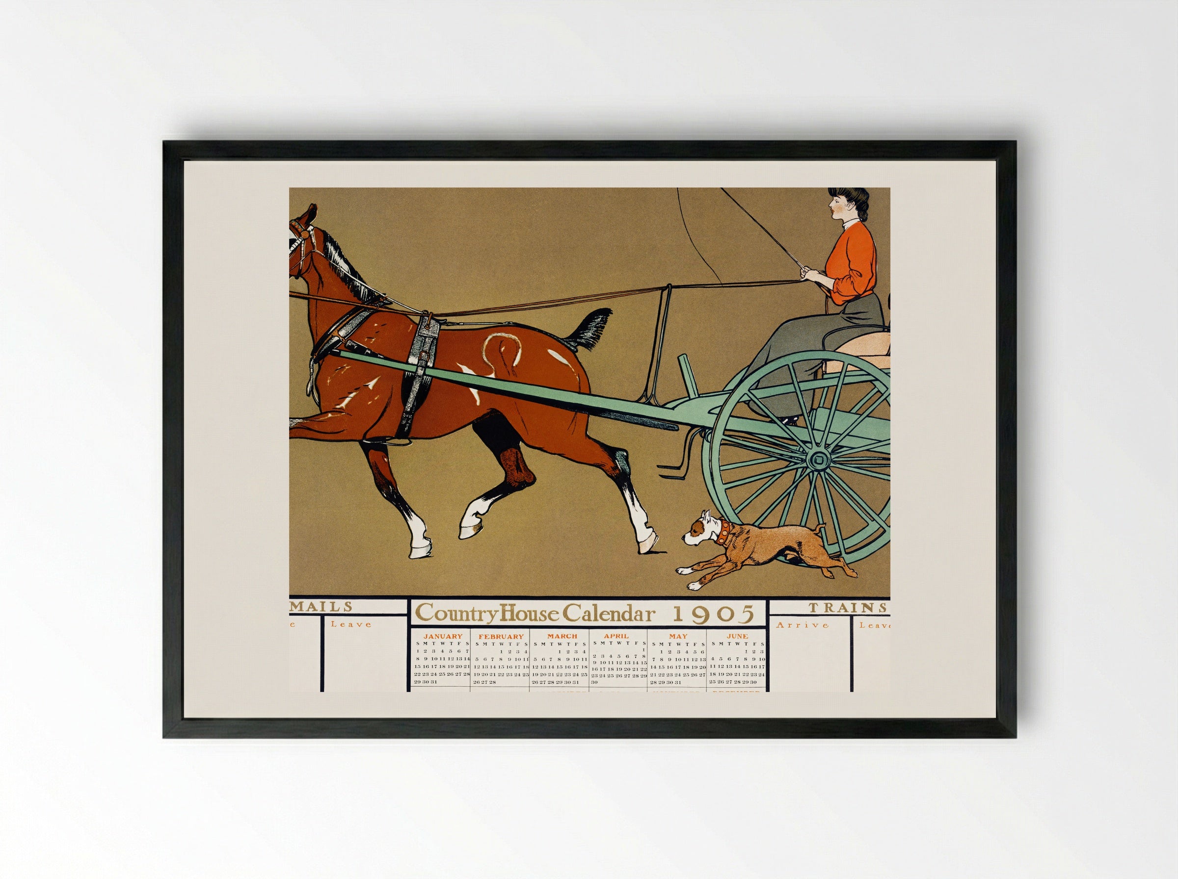 Country House Calendar 1905 - Edward Penfield - Framed Print Black