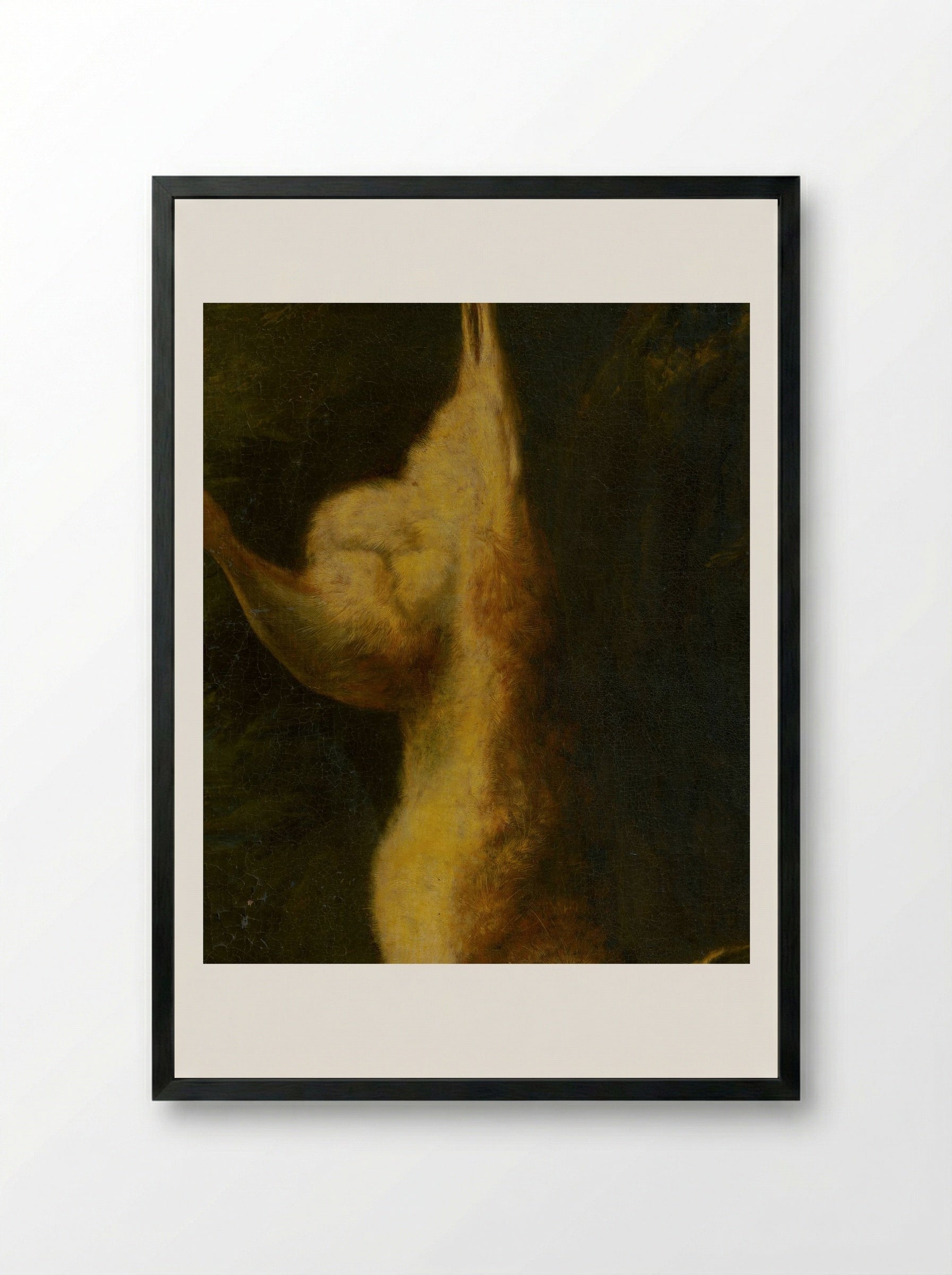 Still Life with Hare - Jean-Baptiste Oudry - Framed Print Black