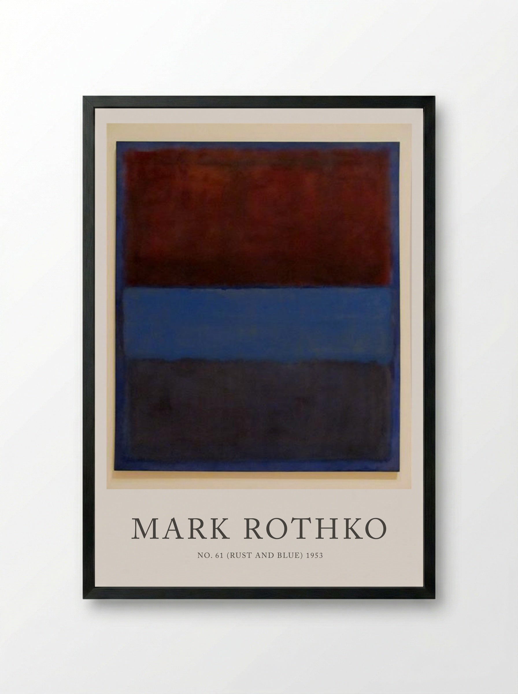 No. 61 (Rust and Blue) - Mark Rothko - Framed Print Black