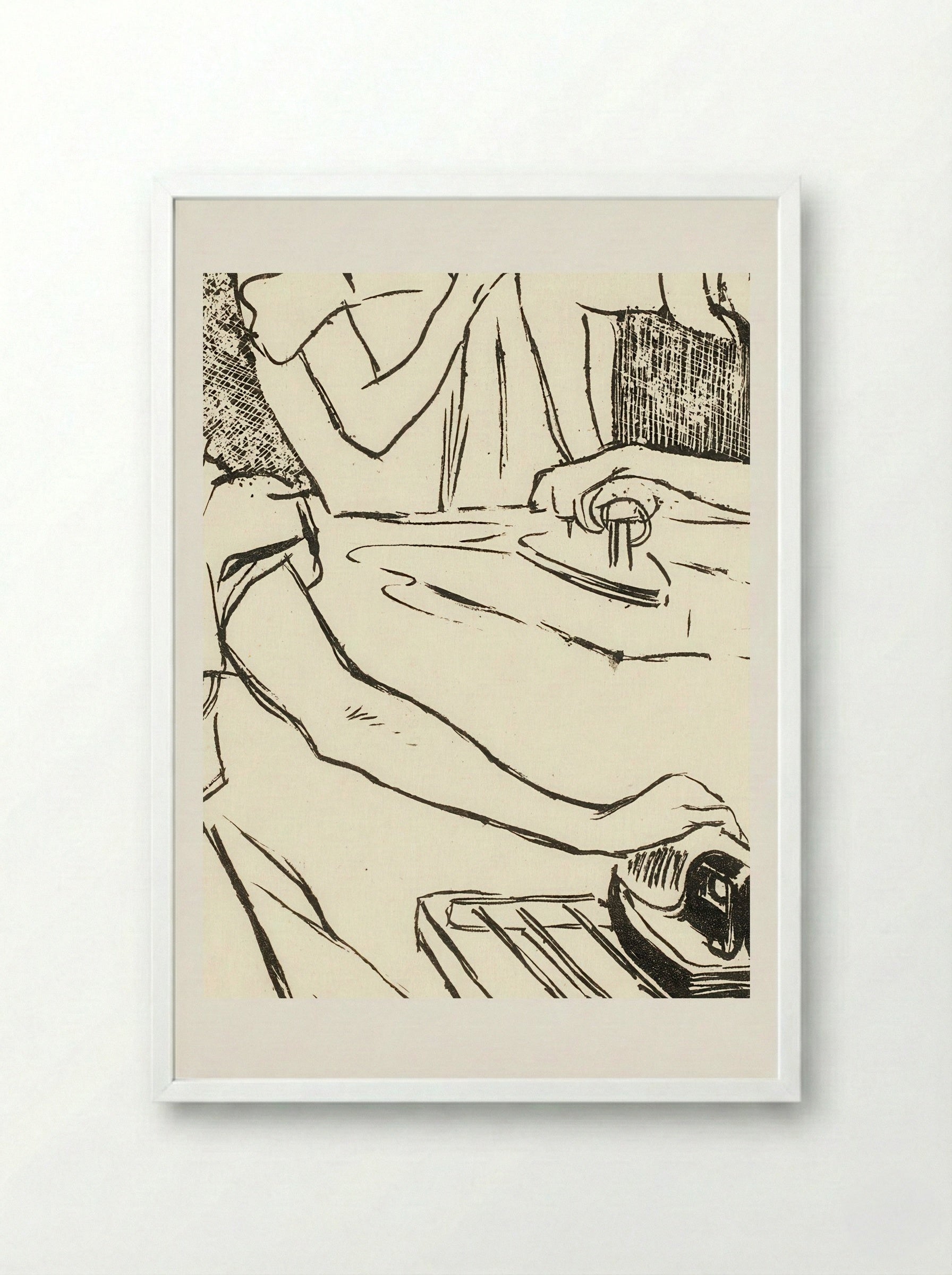 Les Blanchisseuses - Théophile Alexandre Steinlen - Framed Print White