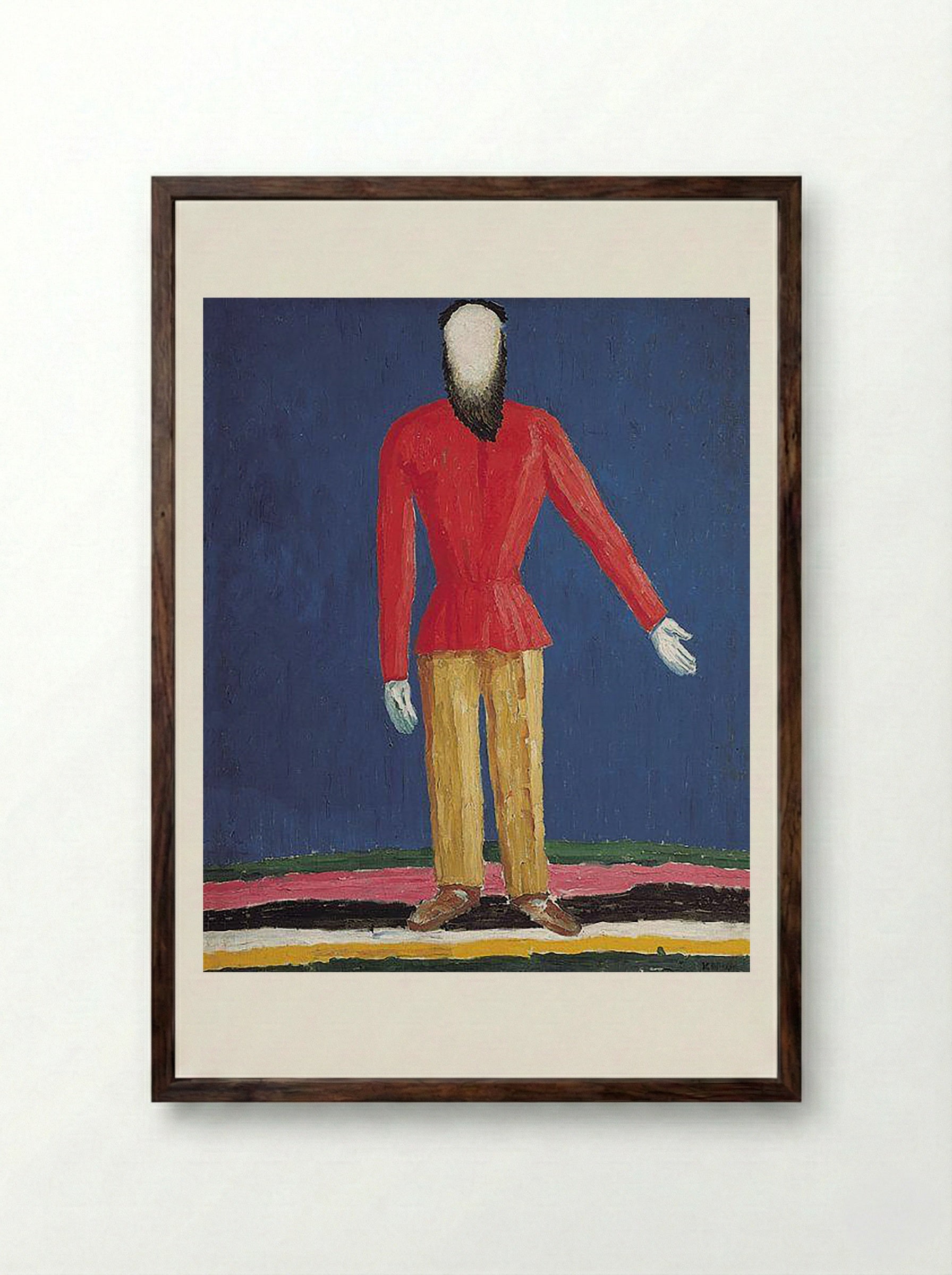Peasant - Kazimir Malevich - Framed Print Dark Wood