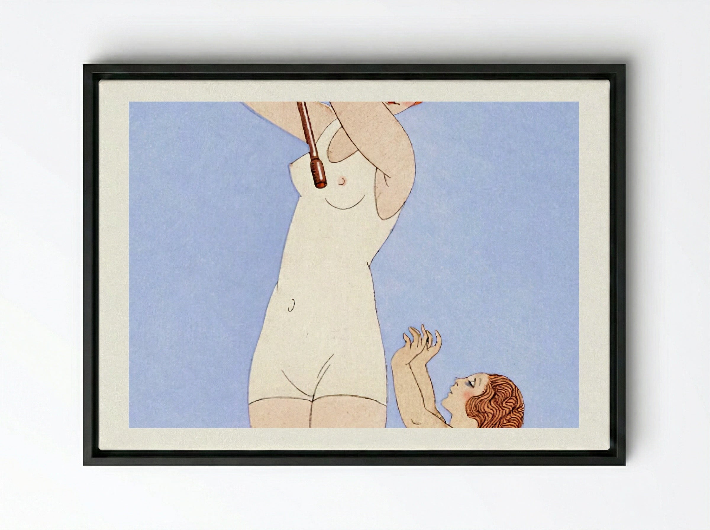 Au Lido, Plate no. 14 - George Barbier - Framed Canvas Black