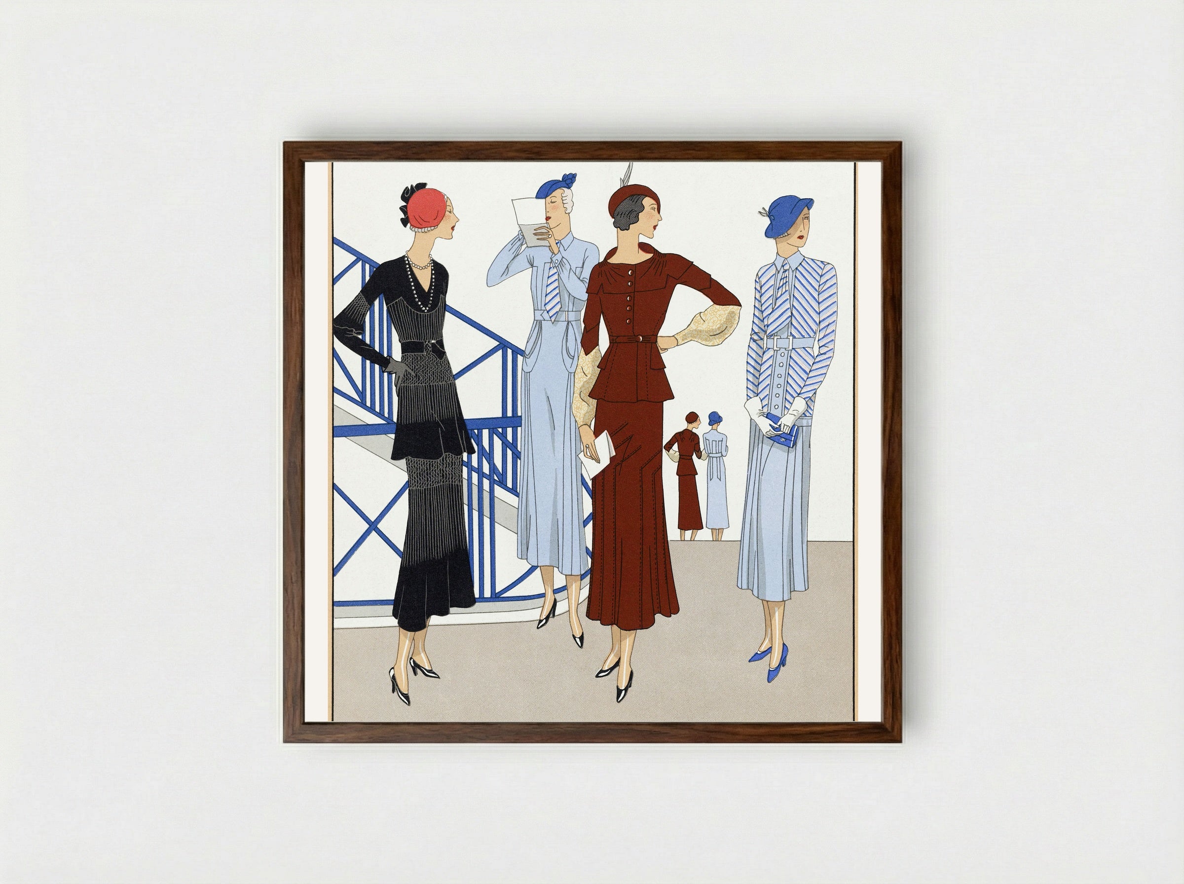Ladieswear, 1932 - Martial et Armand and Bernard et Cie - Framed Print Dark Wood