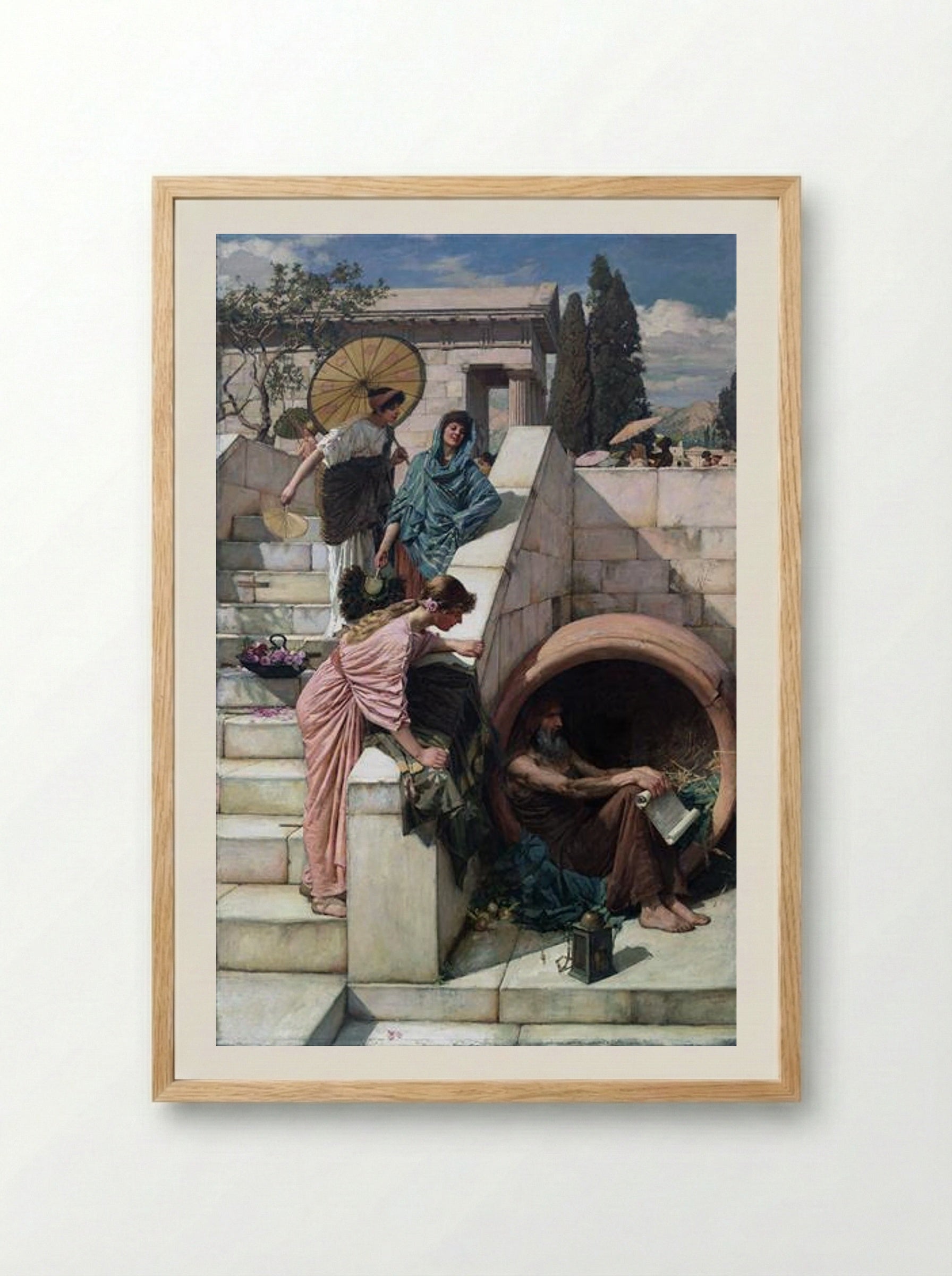 Diogenes - John William Waterhouse - Framed Print Wood