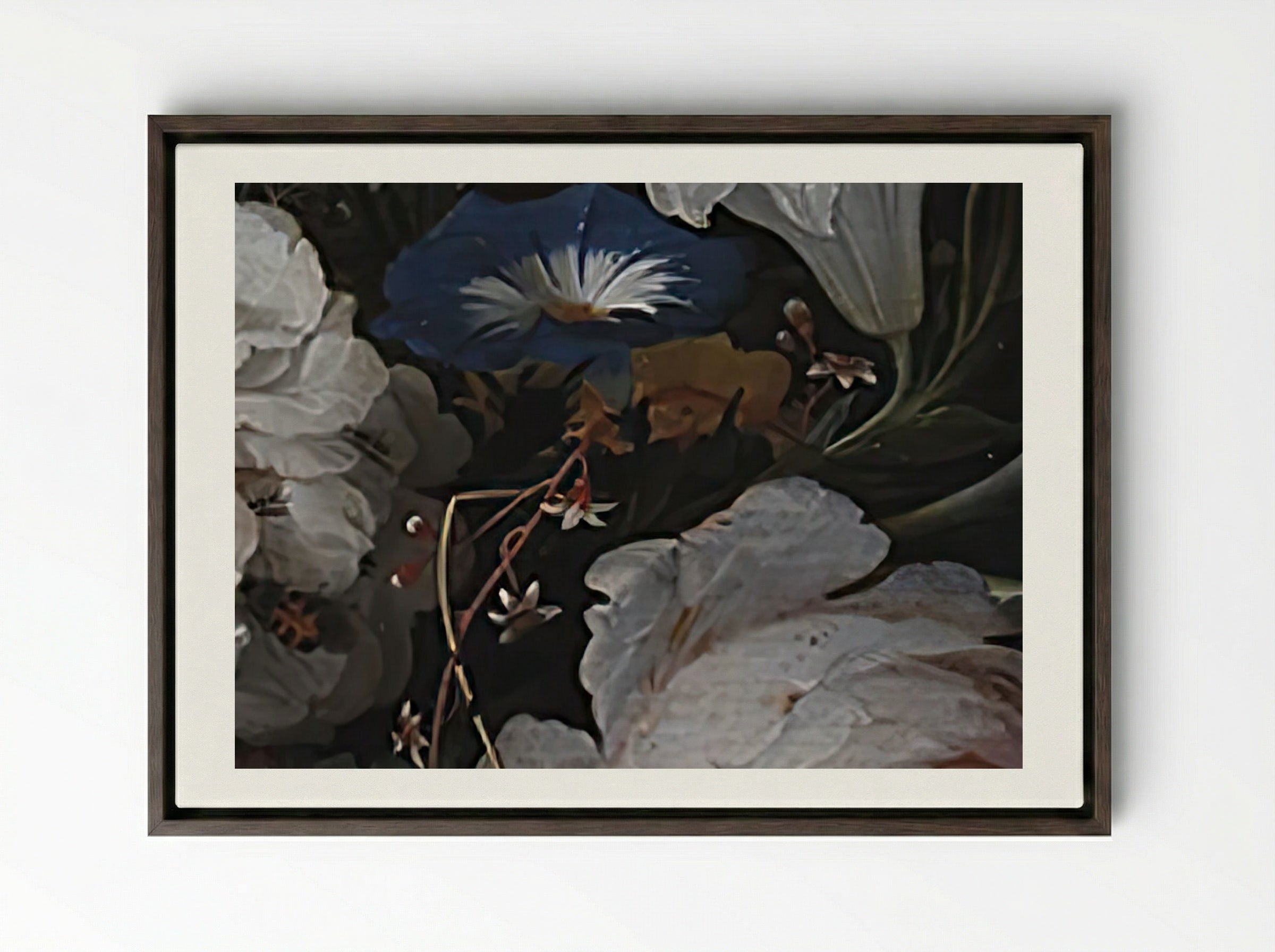 A Garland of Flowers - Abraham Mignon - Framed Canvas Dark Wood