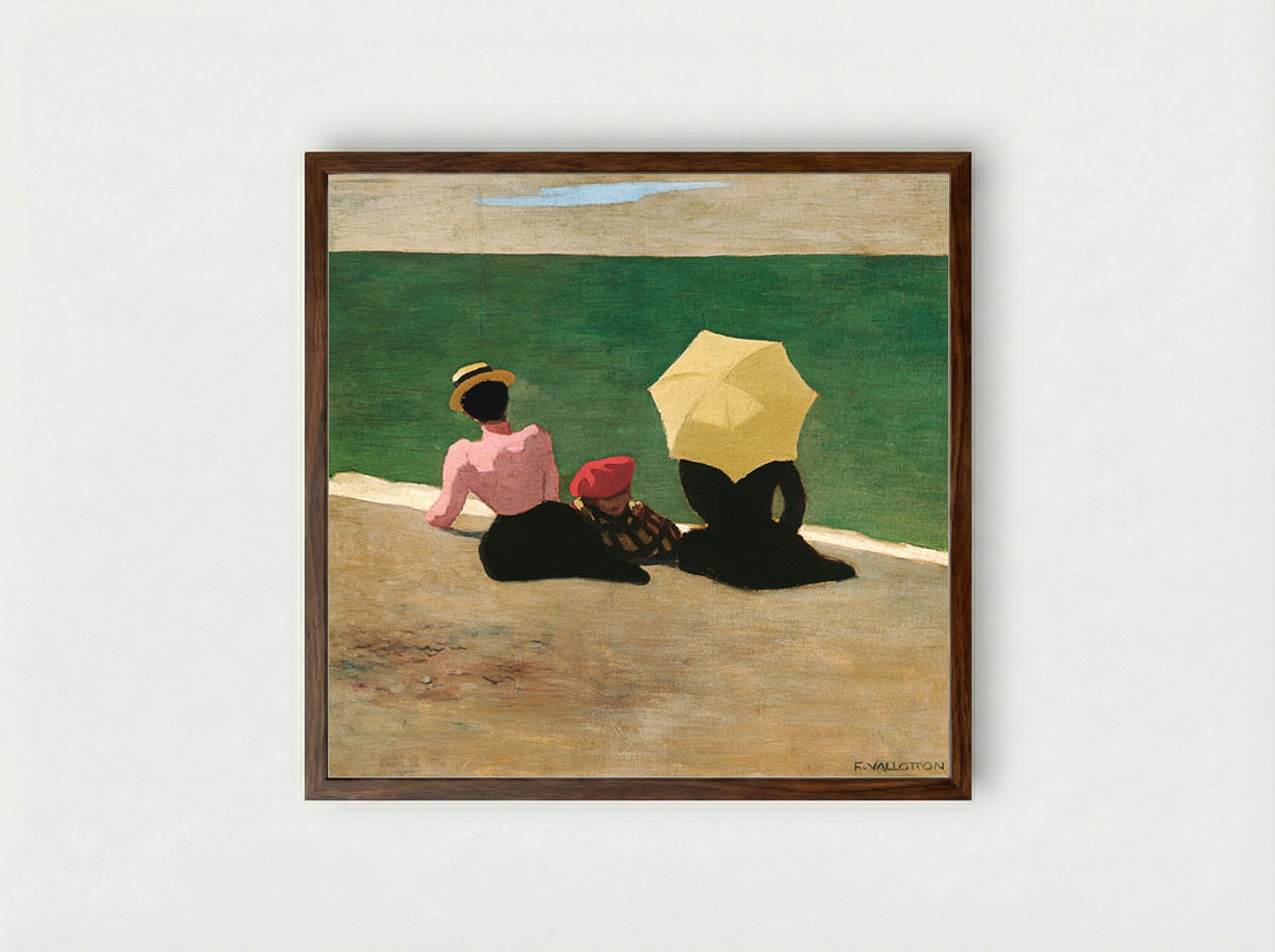 On the Beach - Félix Vallotton - Framed Print Dark Wood