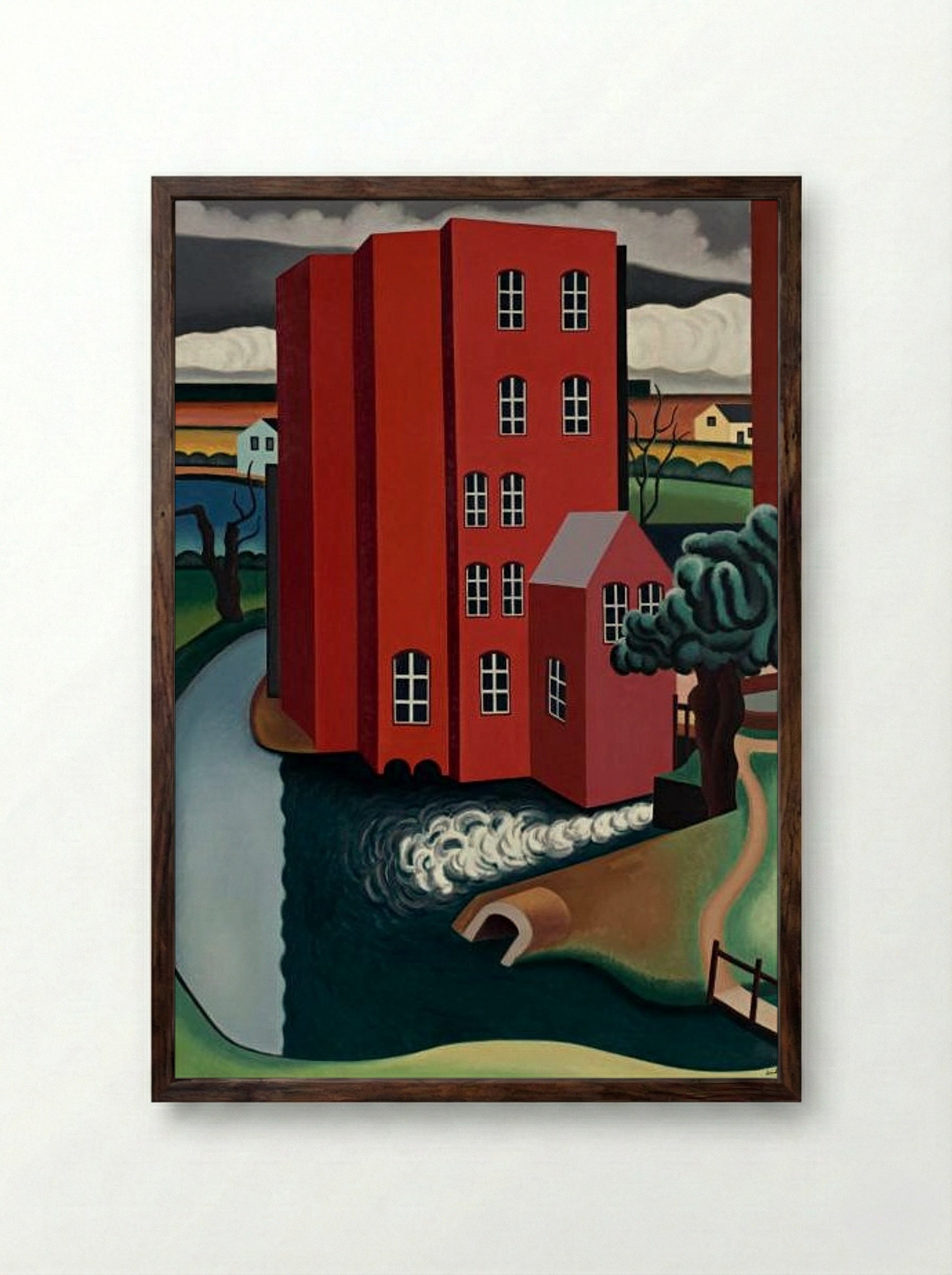 The Red House - Charles Demuth - Framed Print Dark Wood