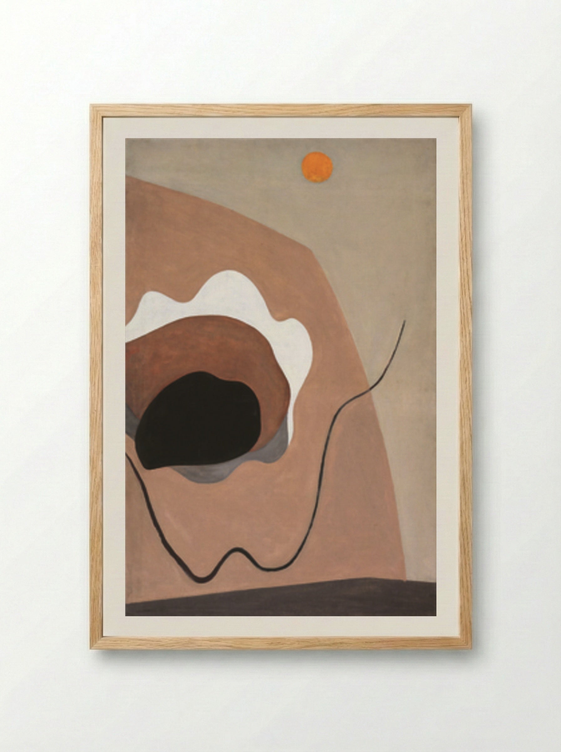 Untitled (Abstract Composition with Orange Disc) - Alexander Calder - Framed Print Wood