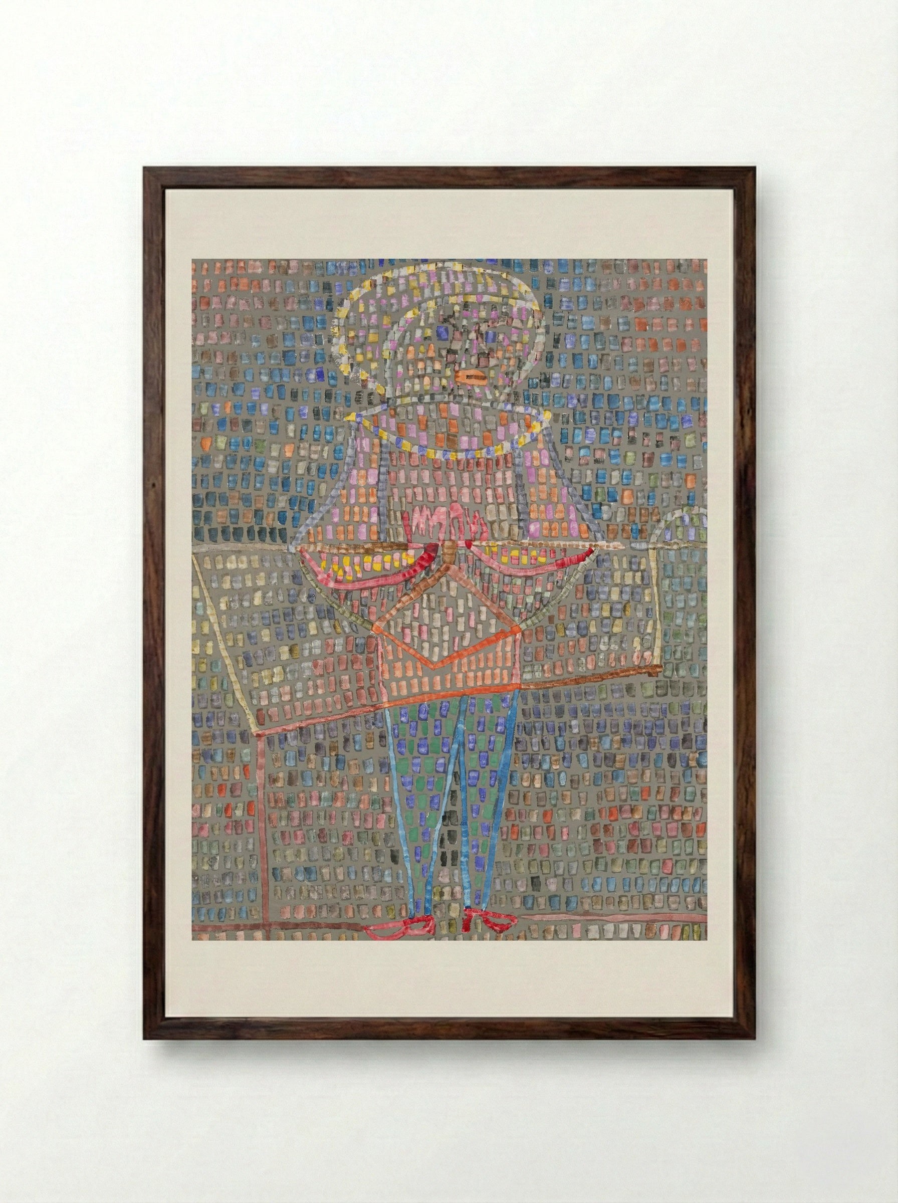 Boy in Fancy Dress - Paul Klee - Framed Print Dark Wood
