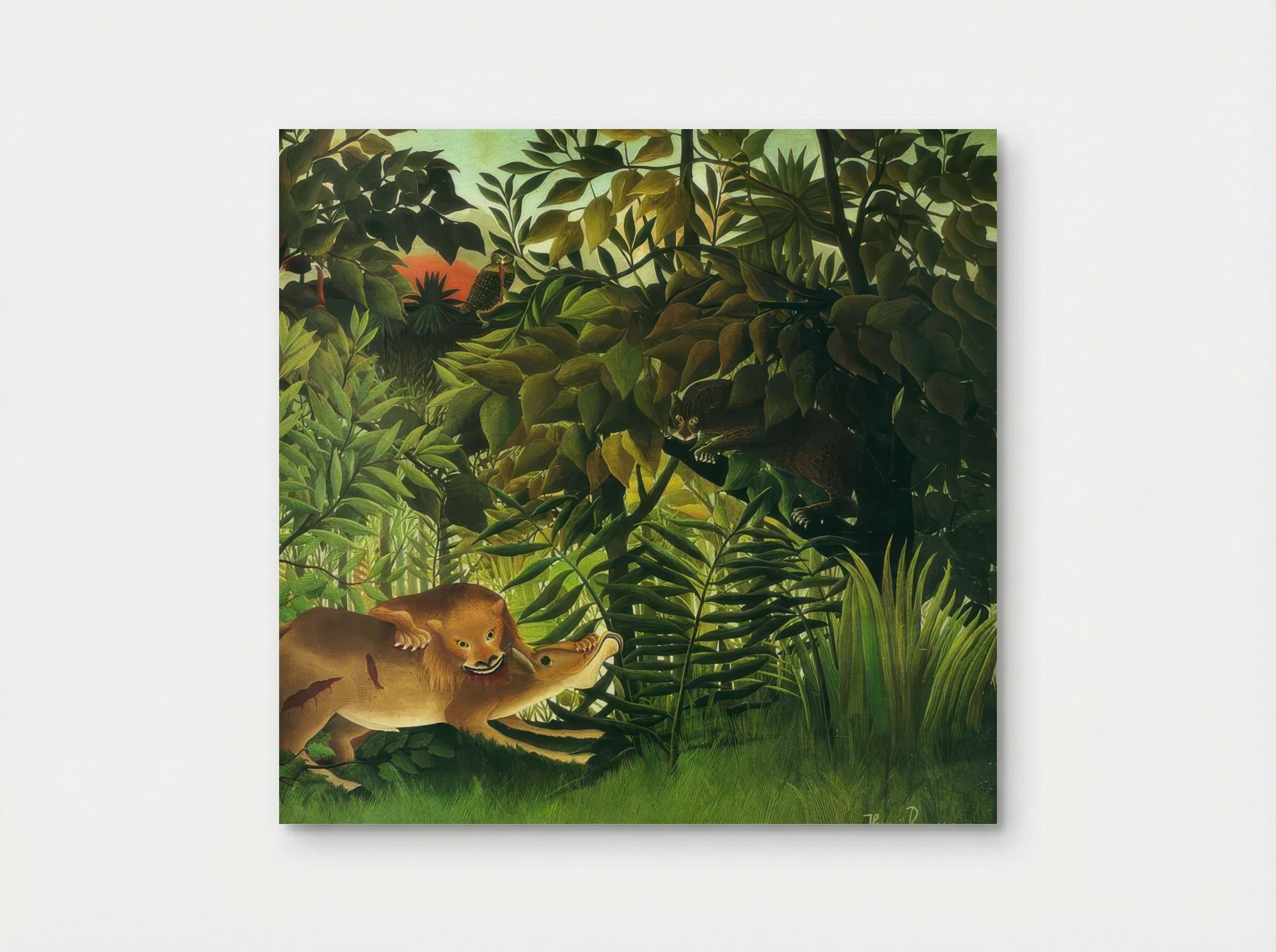 The Hungry Lion by Henri Rousseau – Jungle Wildlife Art Print - Poster