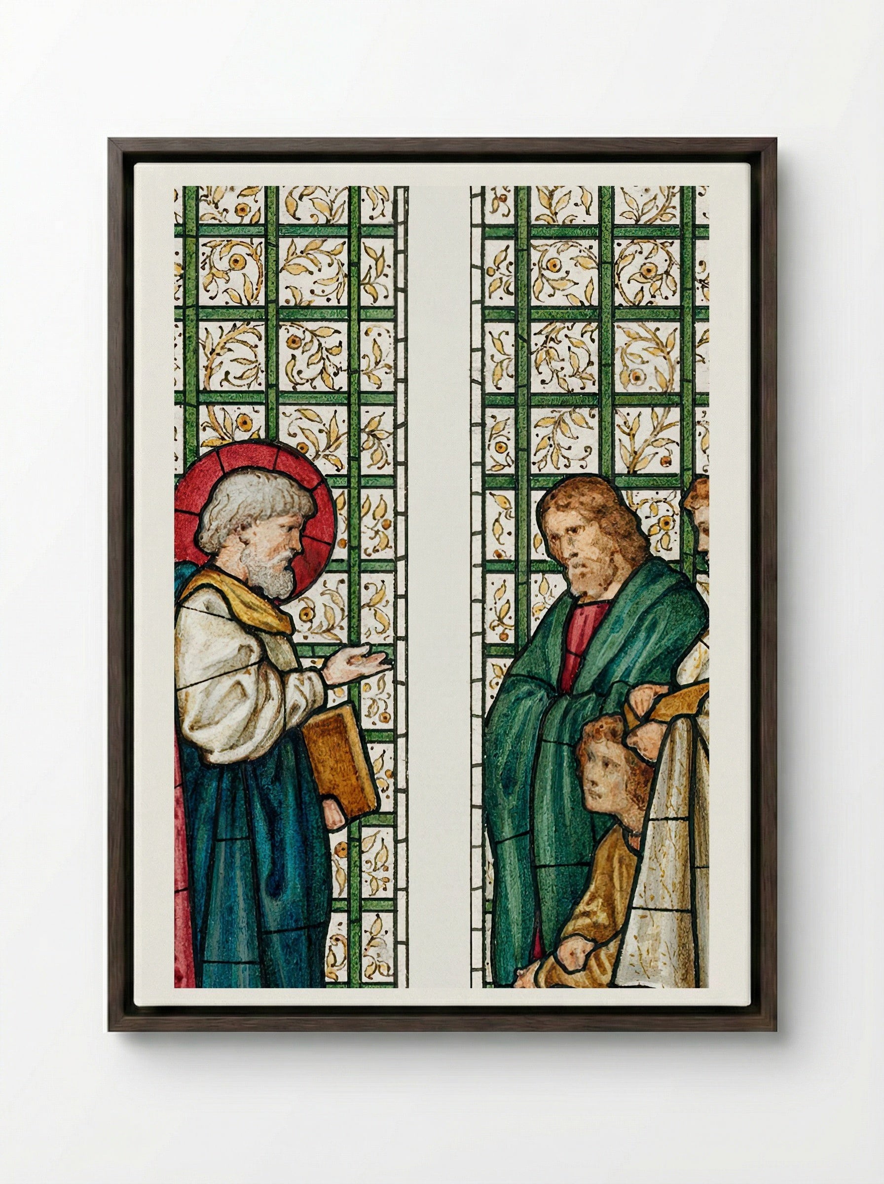 Design for Stained Glass Window, St. Paul's Church, Boston, MA - Edward Burne-Jones - Framed Canvas Dark Wood