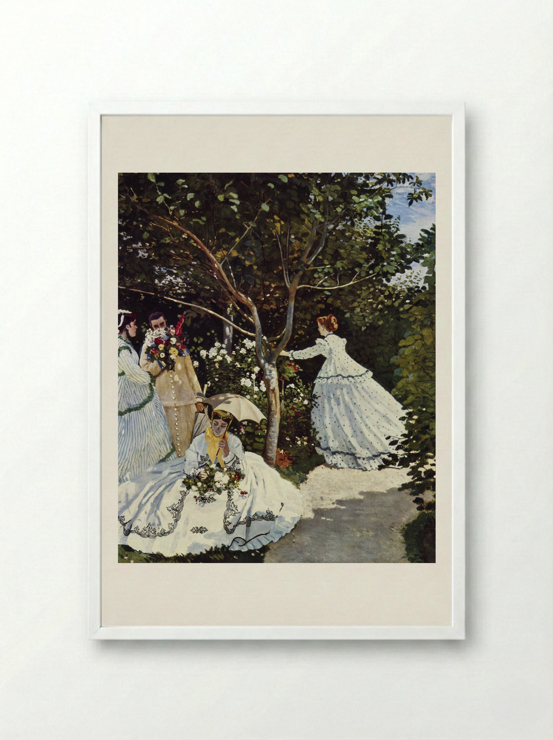 Women in the Garden - Claude Monet - Framed Print White