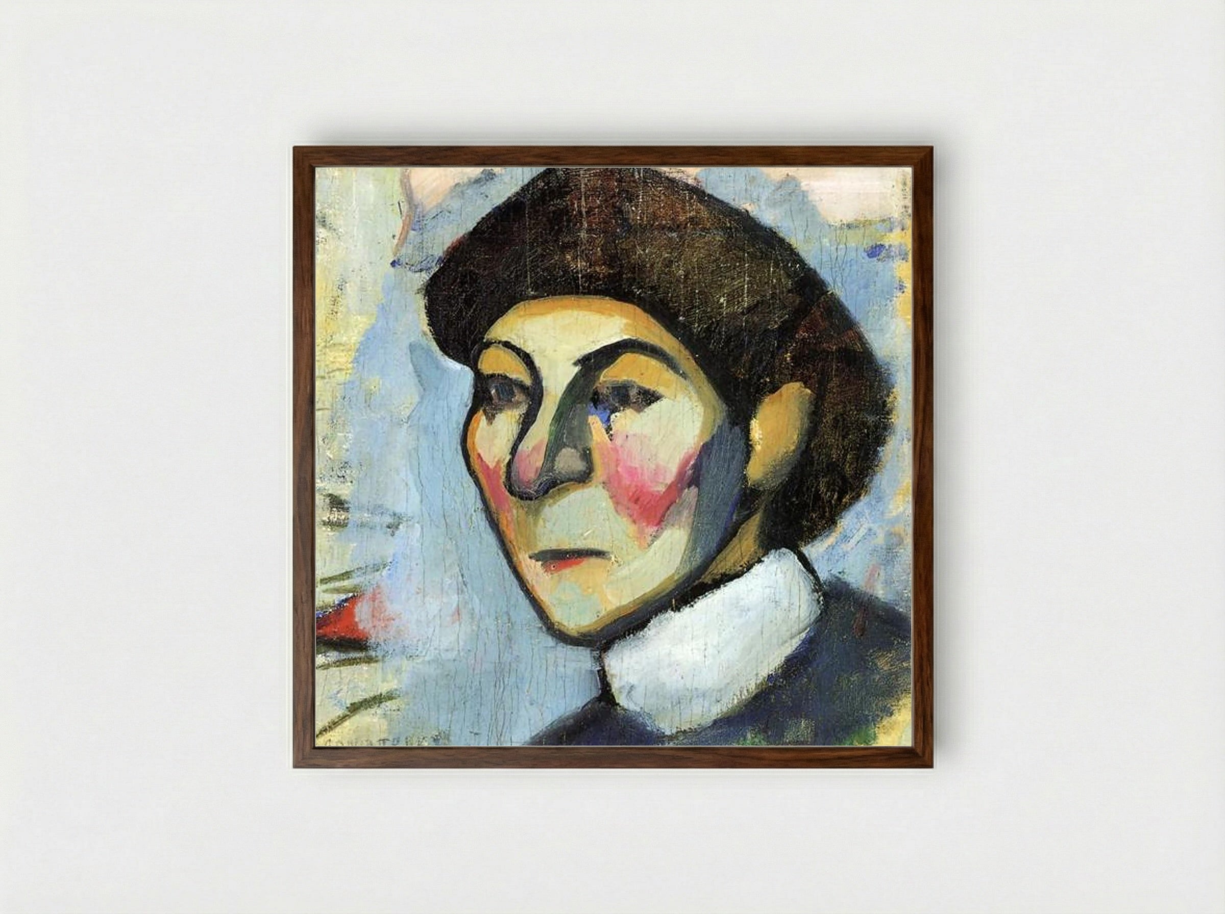 Portrait of Philomene - Sonia Delaunay - Framed Print Dark Wood