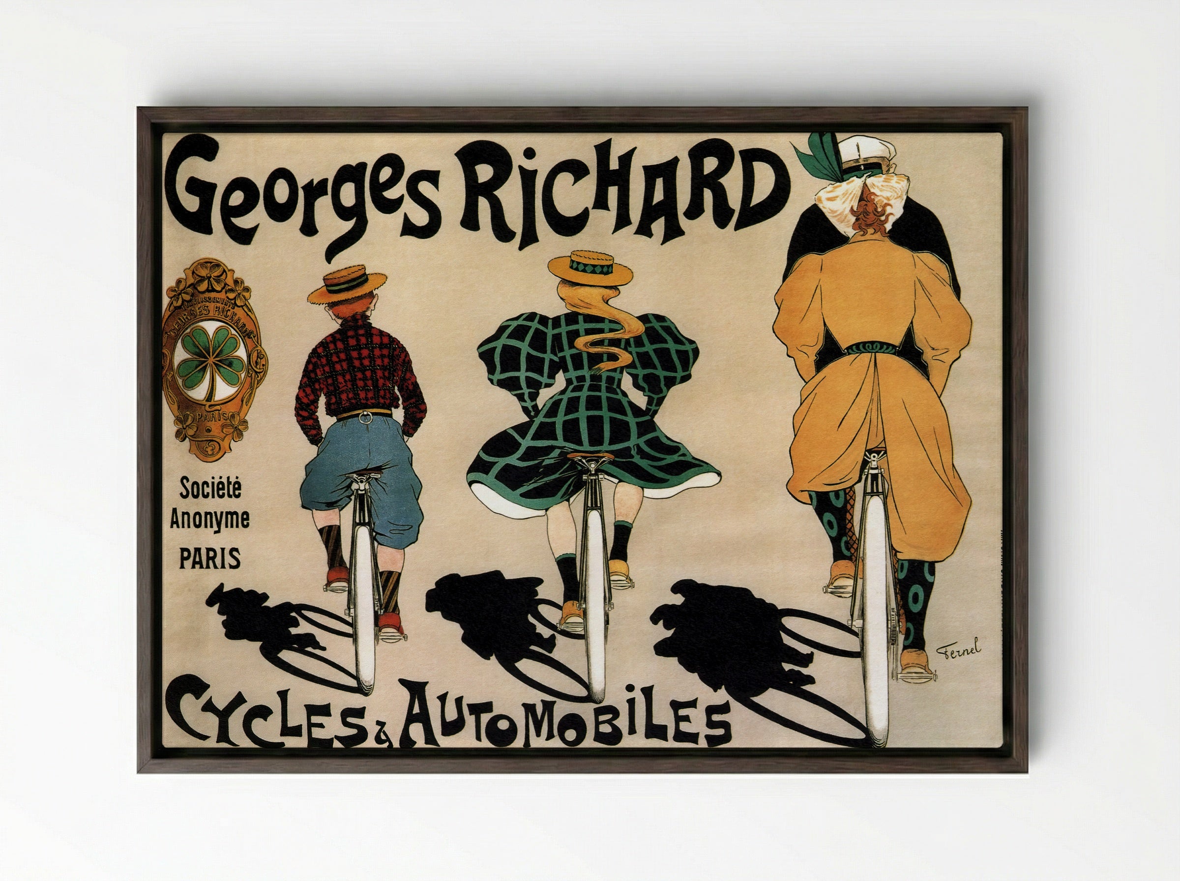 Poster for Georges Richard - Fernand Fernel - Framed Canvas Dark Wood