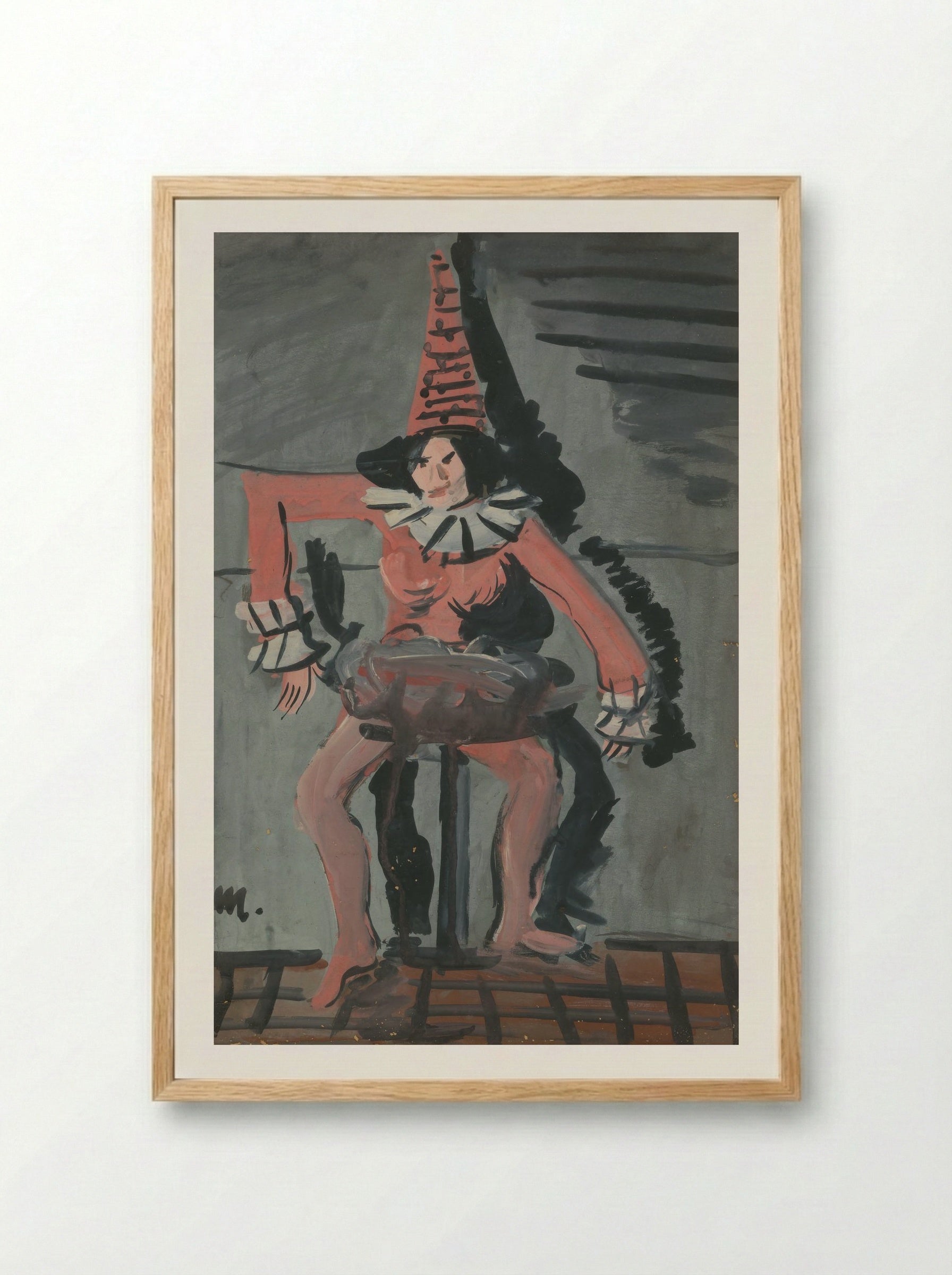 Pierrot - Cyprián Majerník - Framed Print Wood