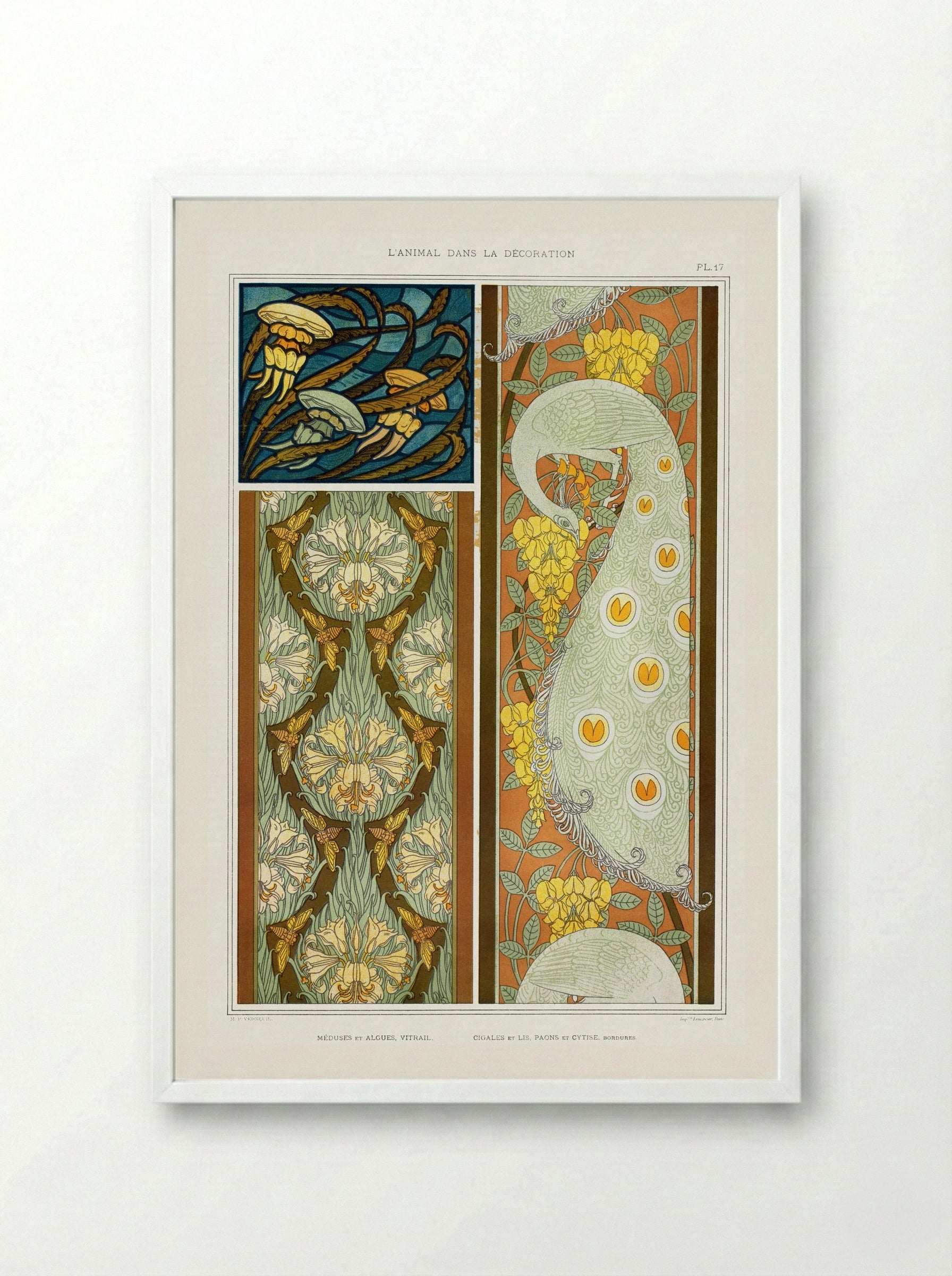 L'Animal dans la Décoration, Plate 17 - Maurice Pillard Verneuil - Framed Print White