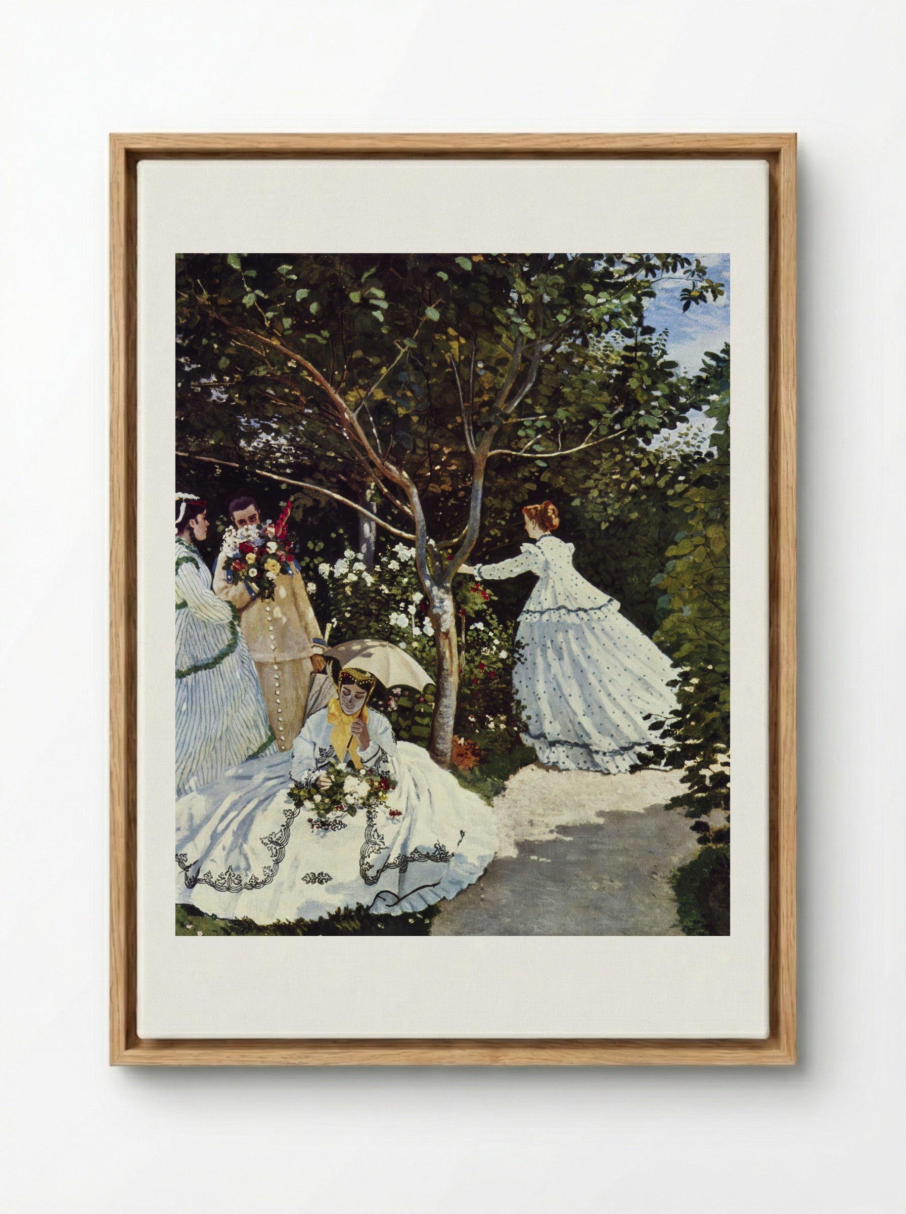 Women in the Garden - Claude Monet - Framed Canvas Wood