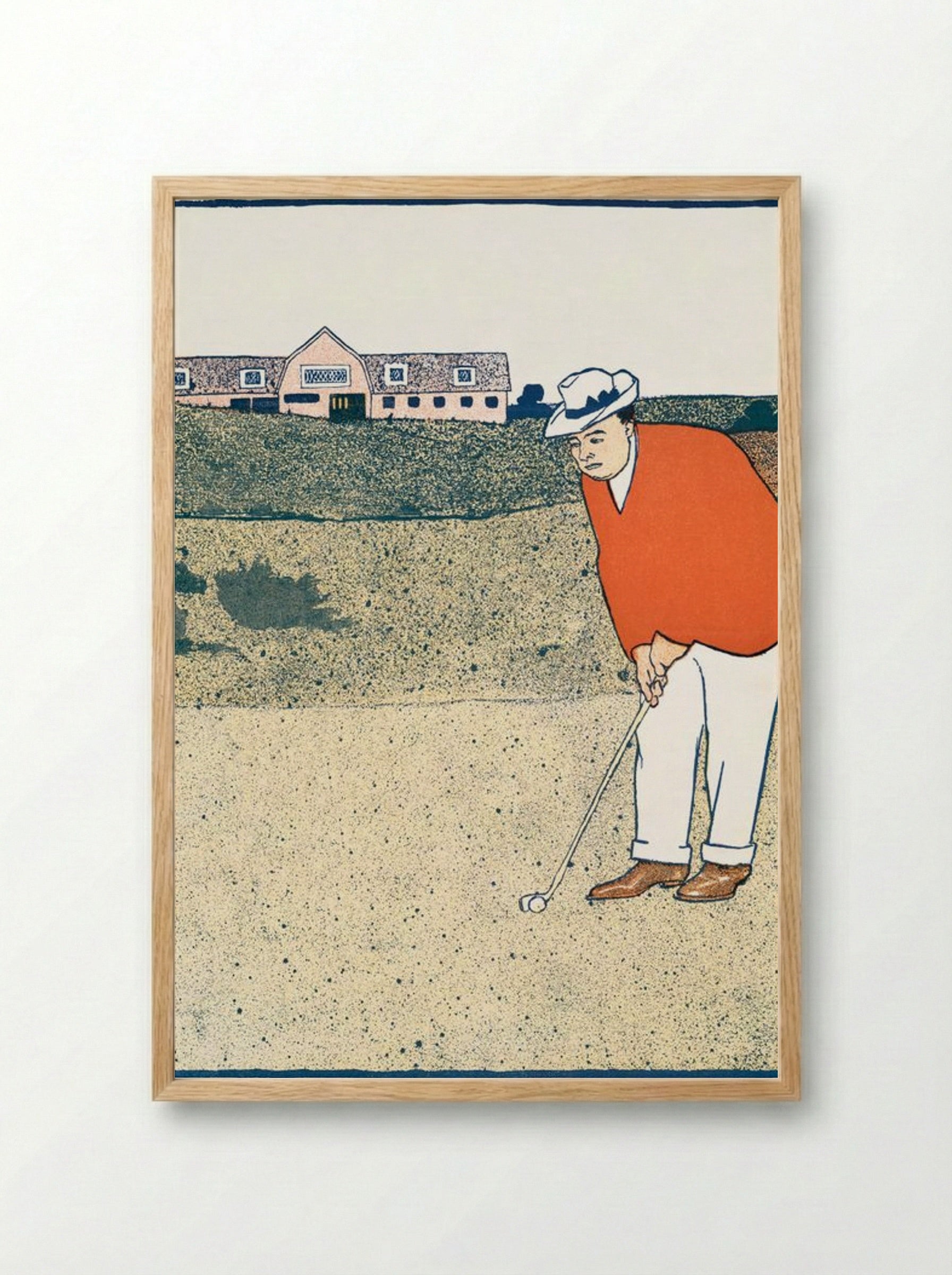 Man Playing Golf - Edward Penfield - Framed Print Wood