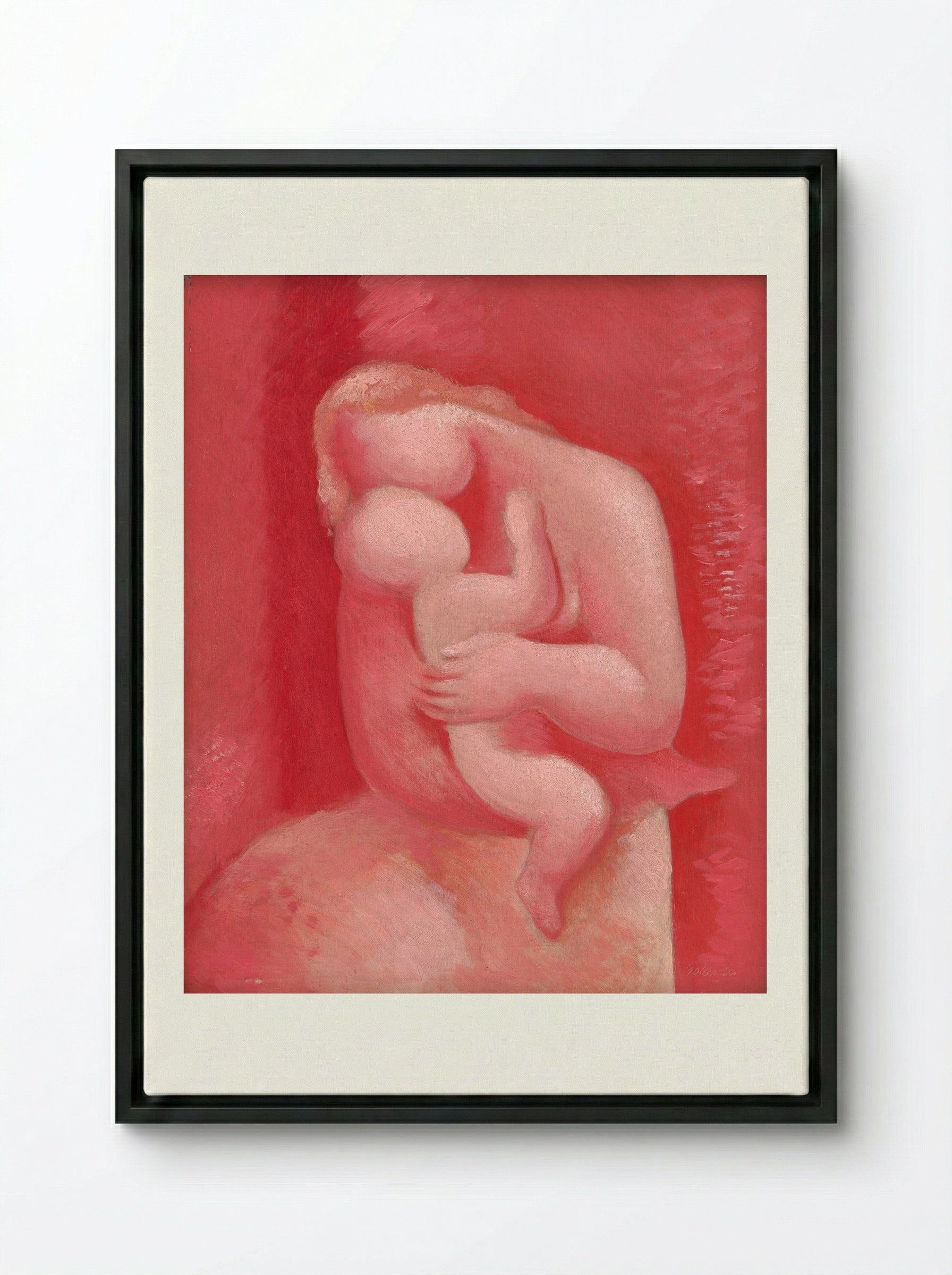 Motherhood - Mikuláš Galanda - Framed Canvas Black