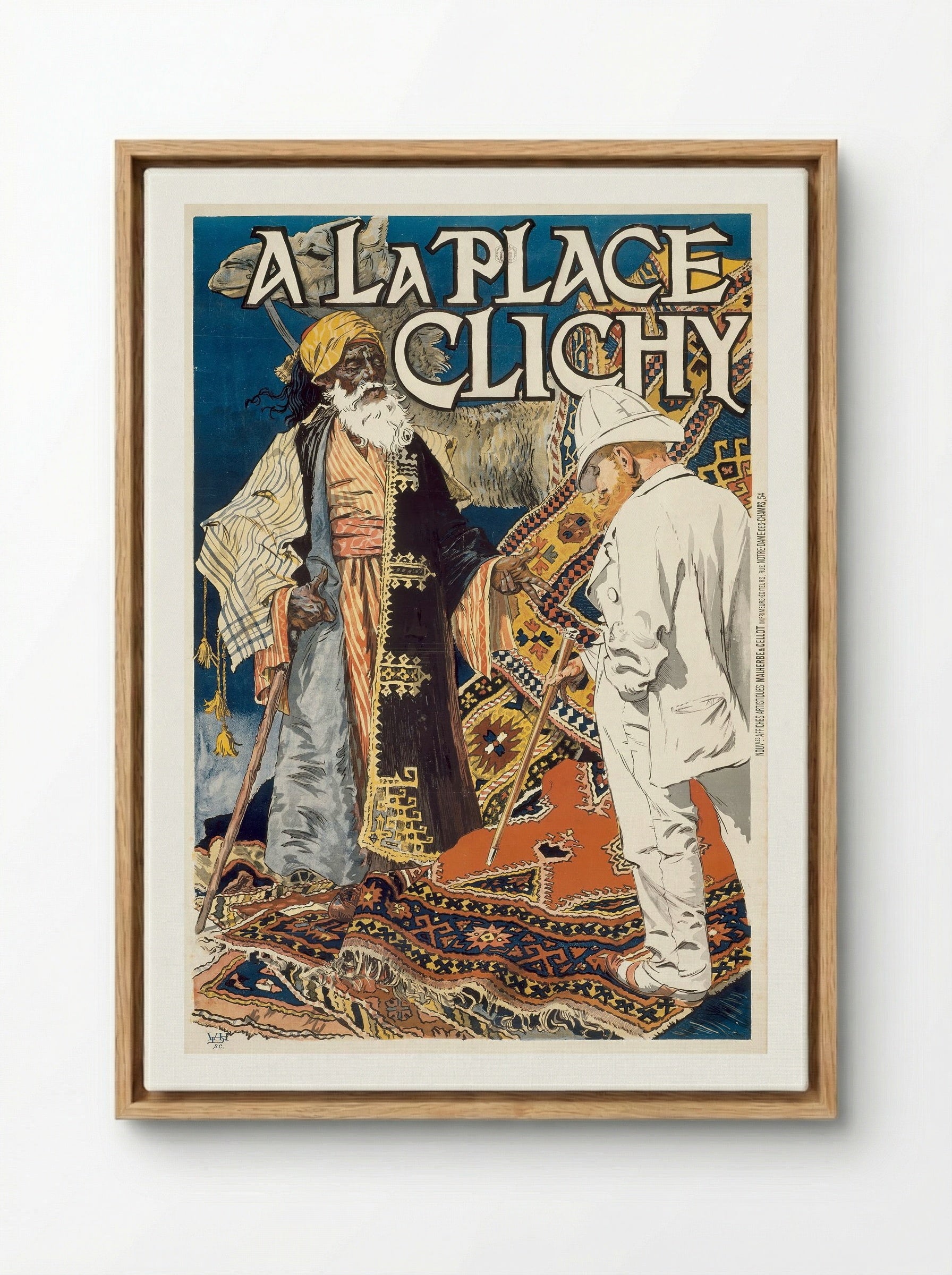 A la Place Clichy - Eugène Samuel Grasset - Framed Canvas Wood