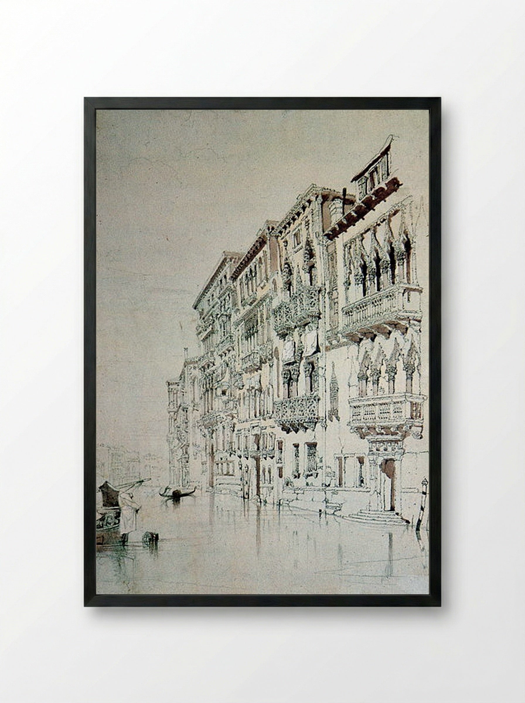 Casa Contarini Fasan, Venice - John Ruskin - Framed Print Black