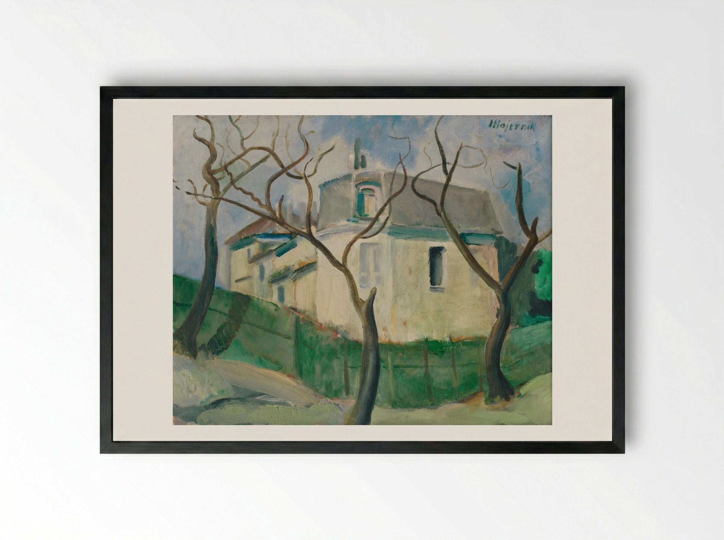 Villa in the Garden - Cyprián Majerník - Framed Print Black