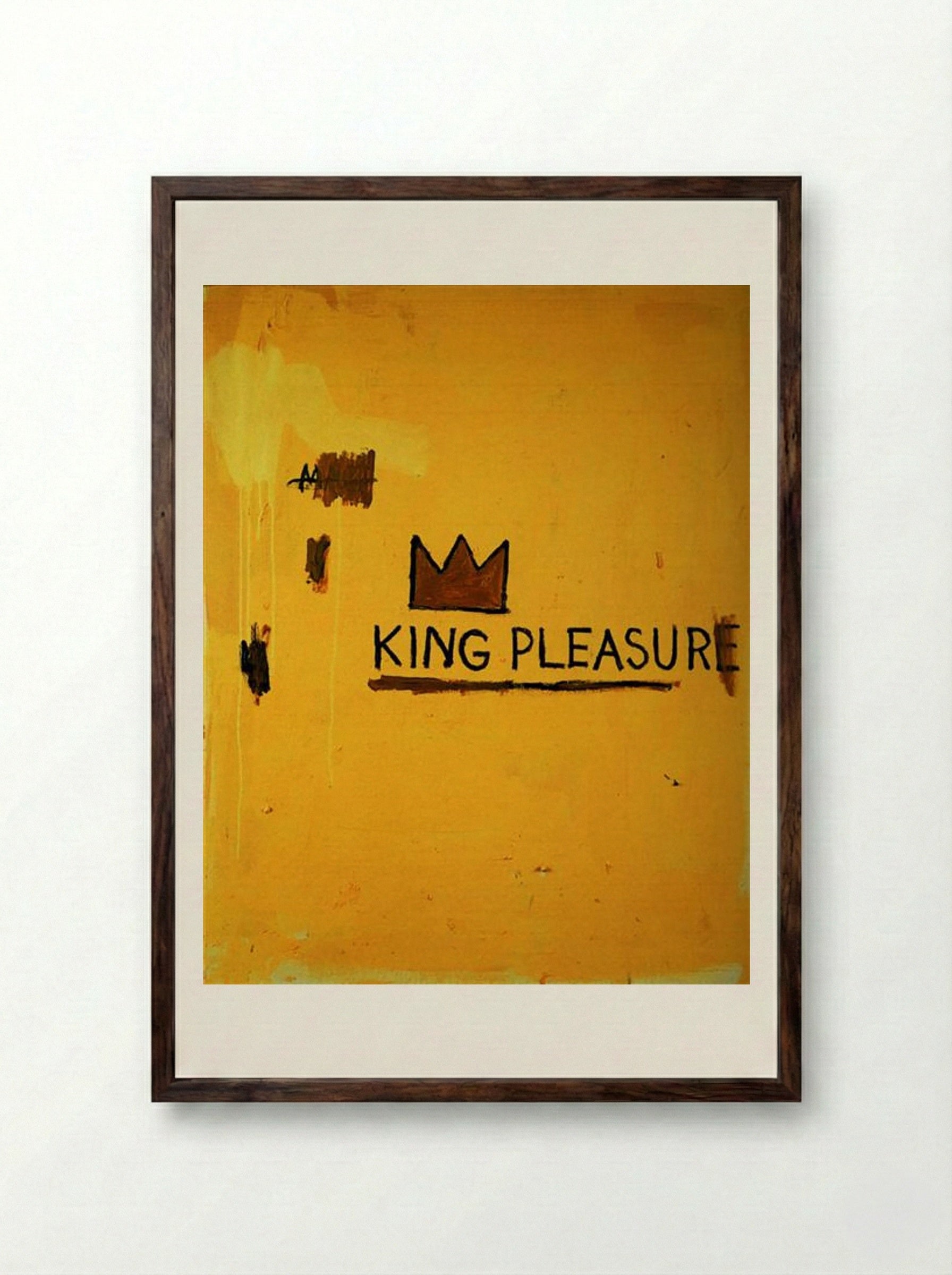 King Pleasure - Jean-Michel Basquiat - Framed Print Dark Wood