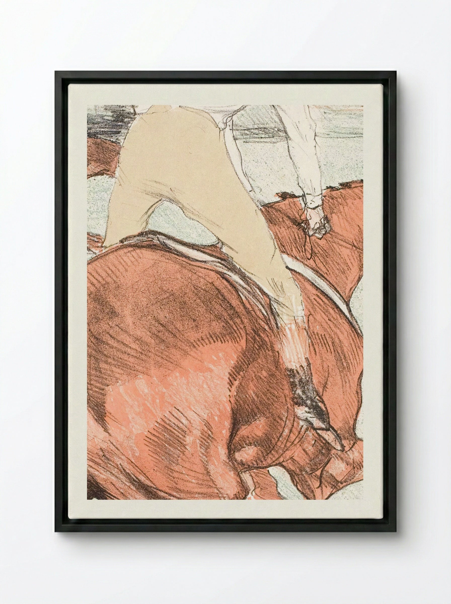 Le Jockey - Henri de Toulouse-Lautrec - Framed Canvas Black