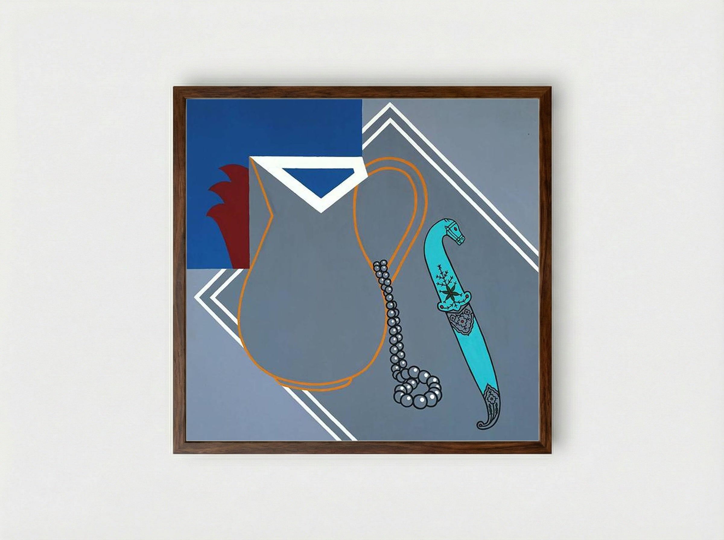 Still Life with Dagger - Patrick Caulfield - Framed Print Dark Wood