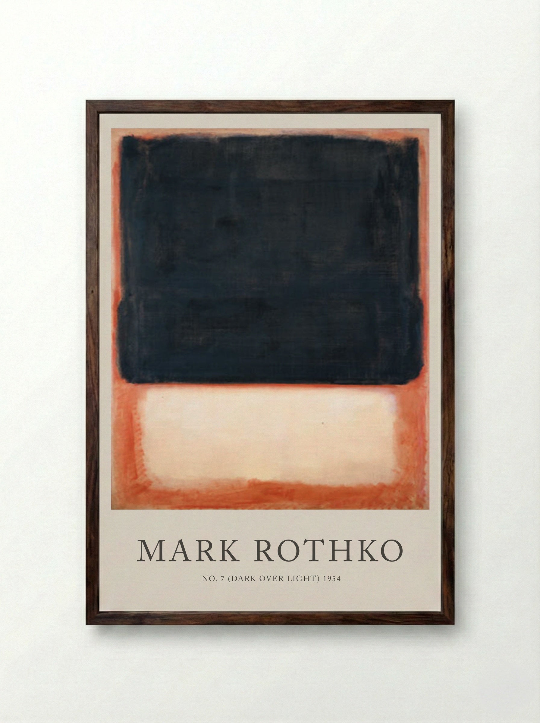 No. 7 (Dark Over Light) - Mark Rothko - Framed Print Dark Wood